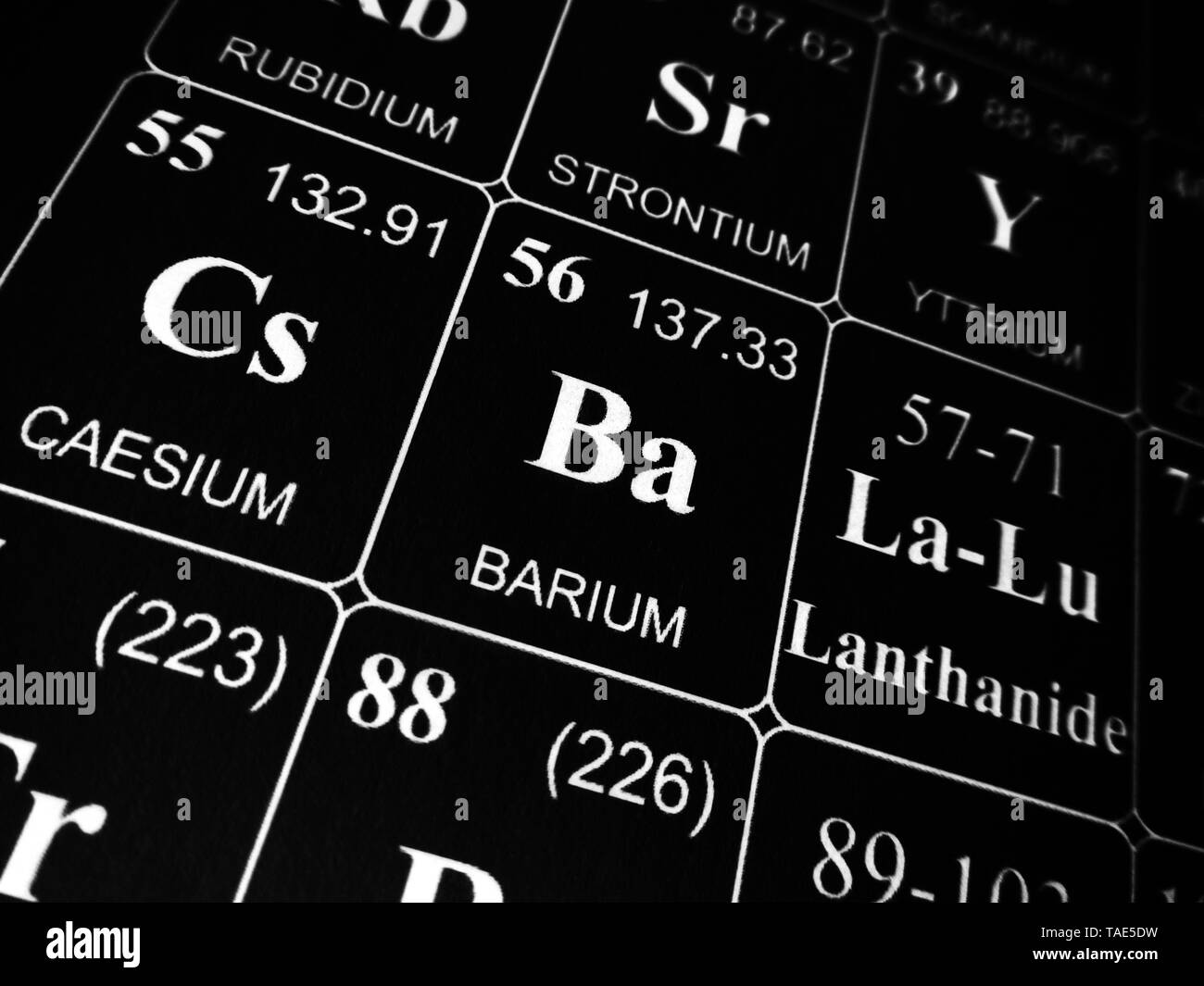 Barium on the periodic table of the elements Stock Photo - Alamy