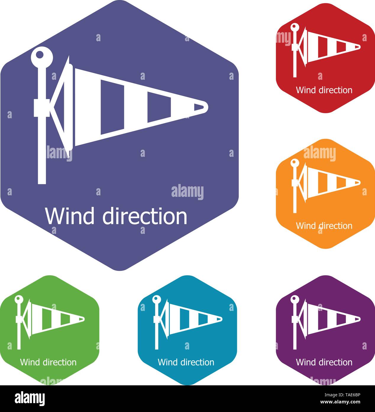 Wind direction icons vector hexahedron Stock Vector