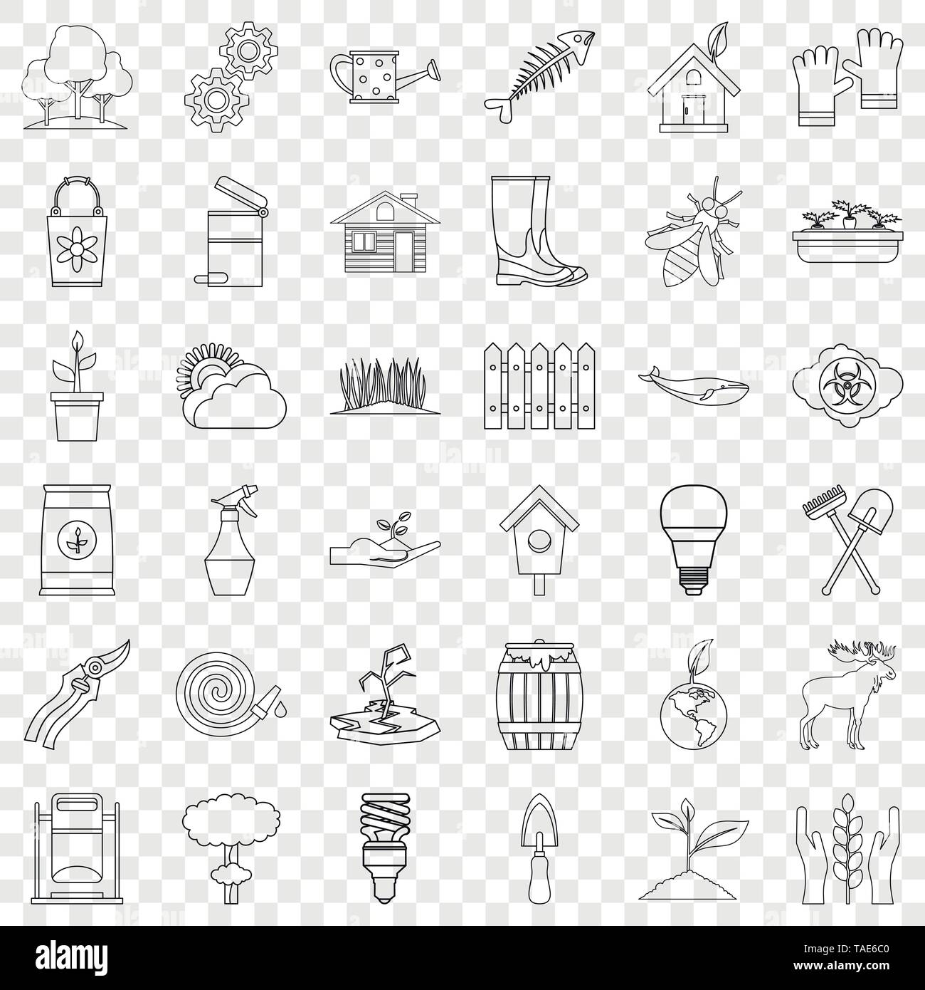 Globe icons set, outline style Stock Vector Image & Art - Alamy