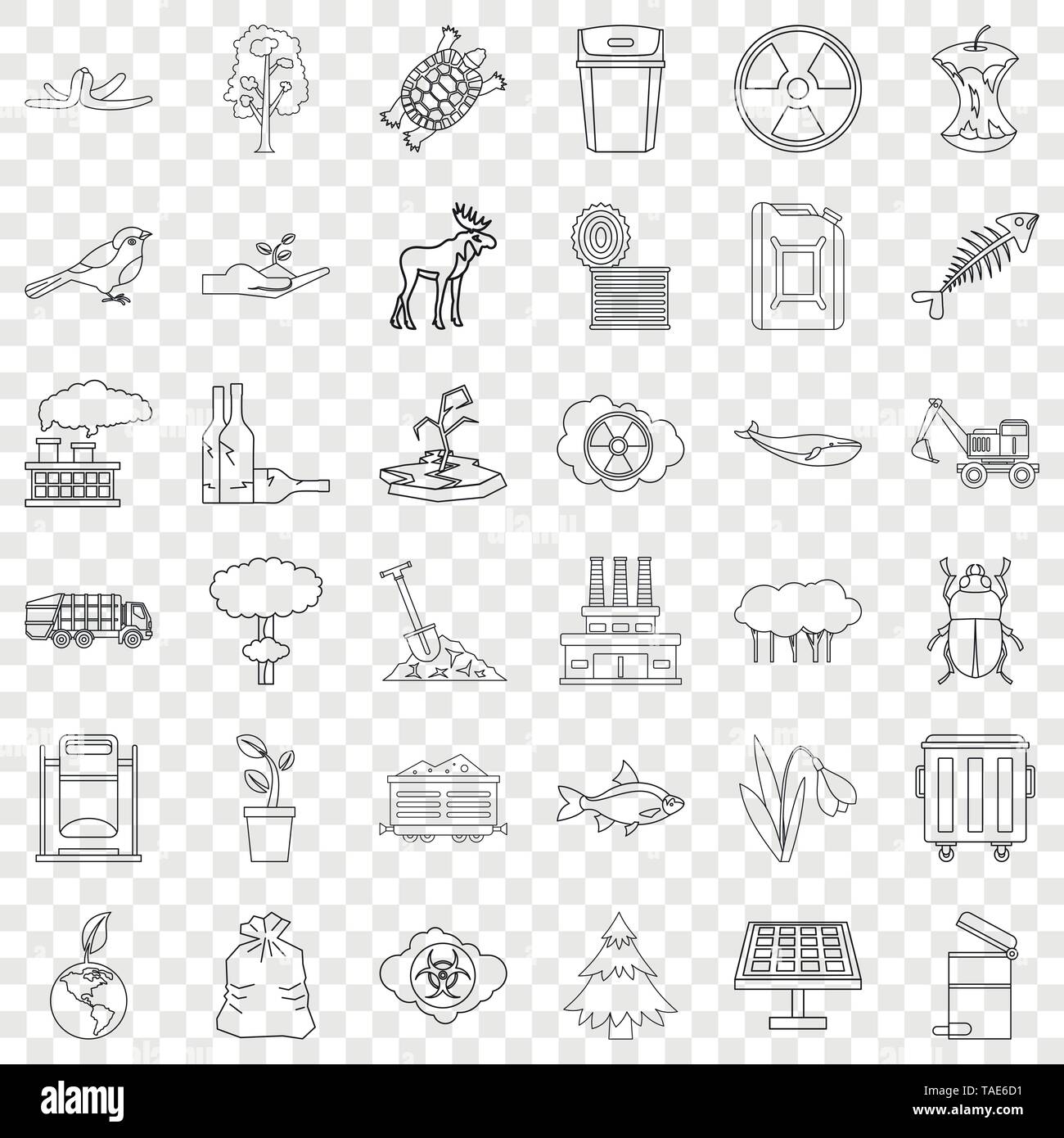 Catastrophe icons set, outline style Stock Vector Image & Art - Alamy