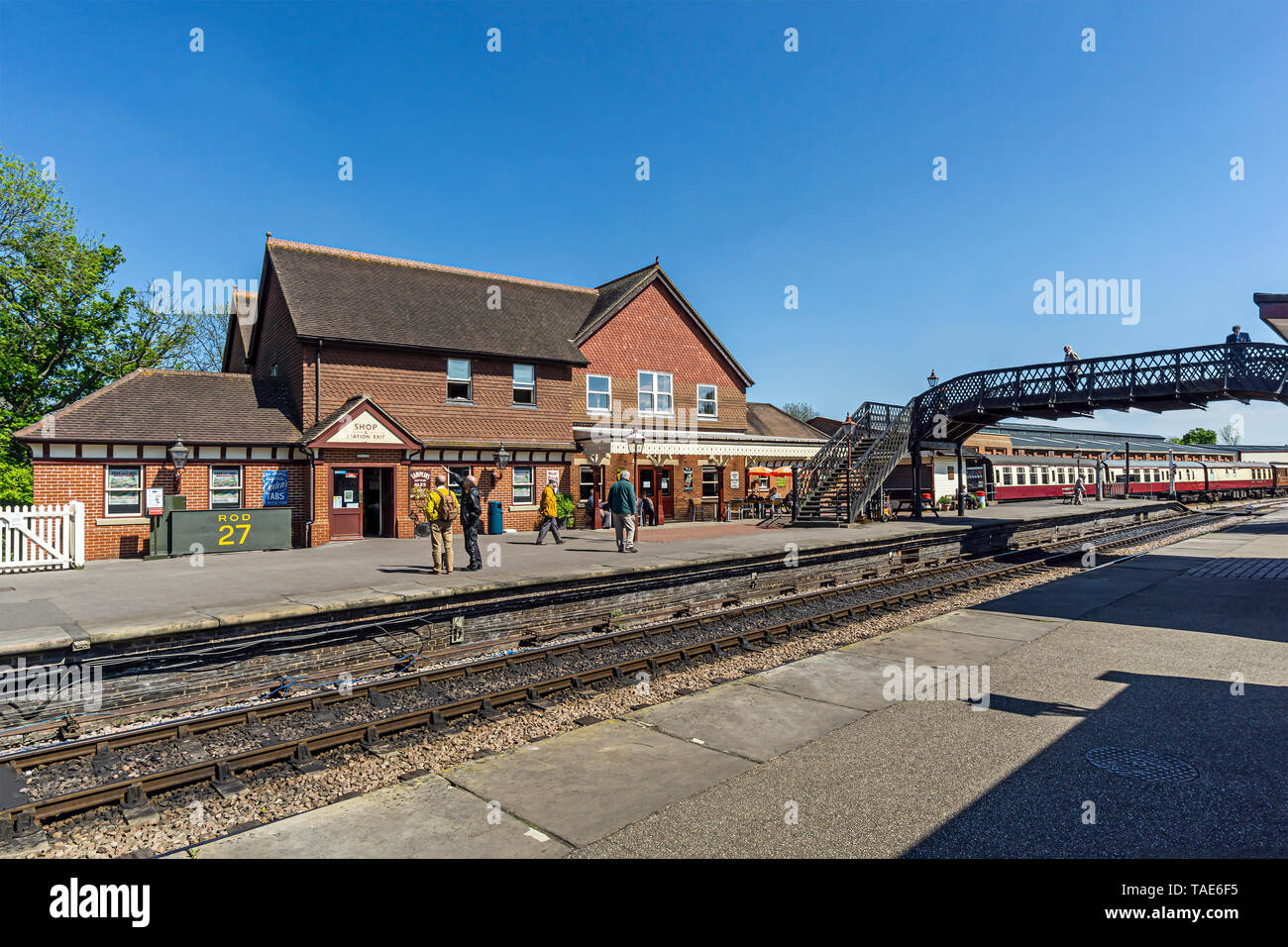 The railway station building at The Bluebell Railway at Sheffield Park station in East Surrey England UK Stock Photo