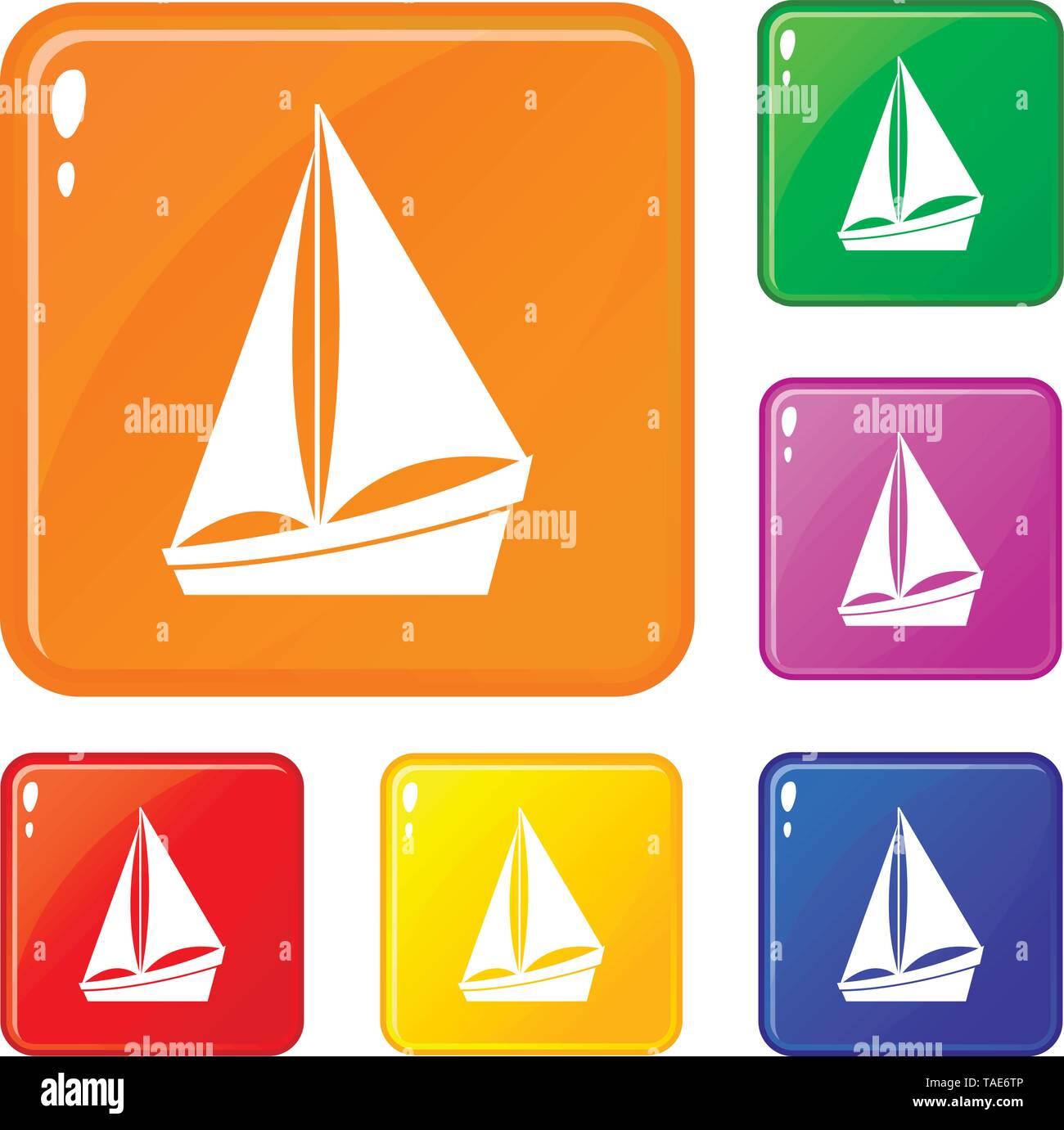 Small yacht icons set vector color Stock Vector Image & Art - Alamy