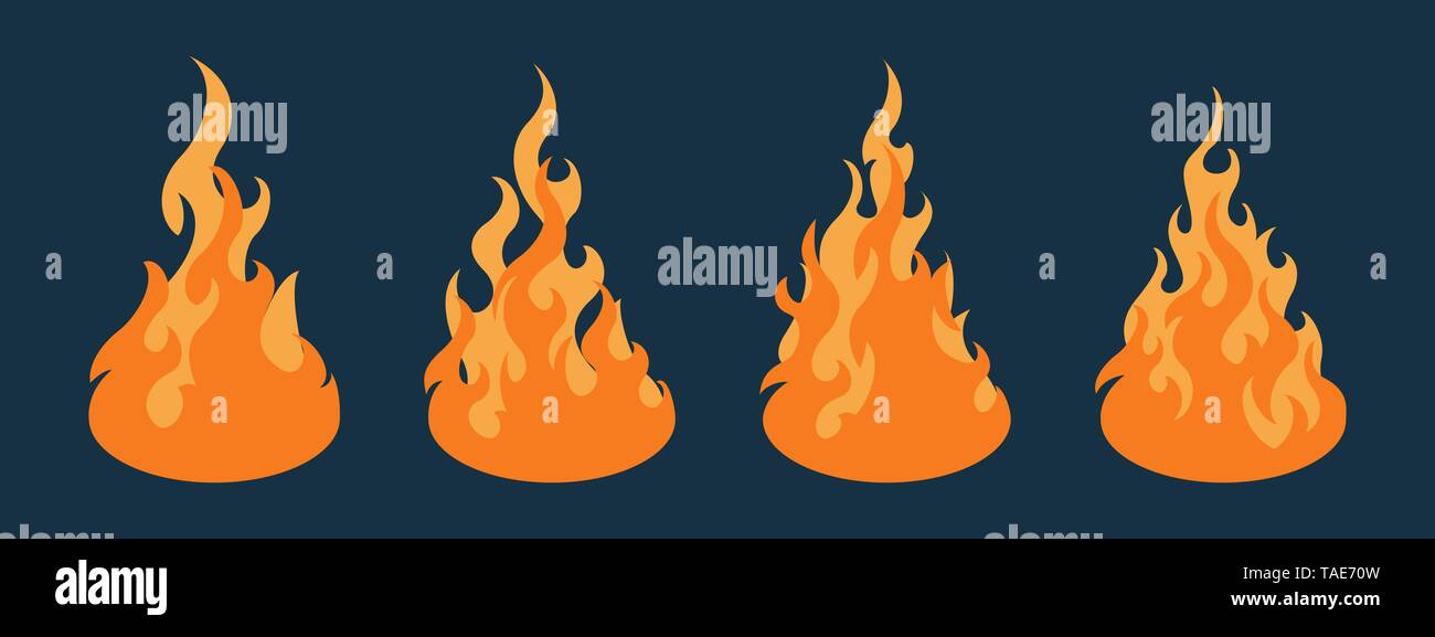 Bonfire icon set. Design element Stock Vector