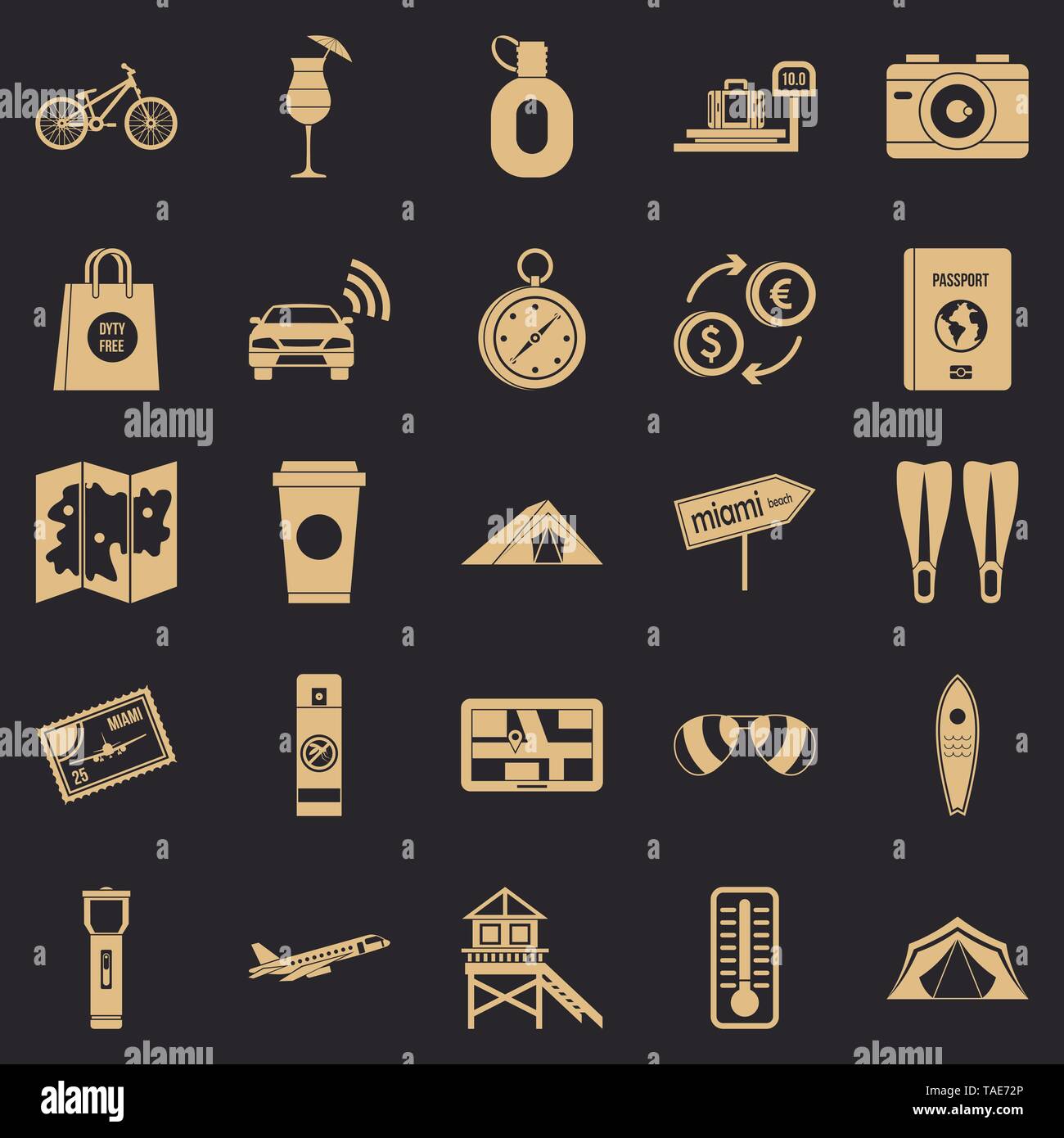 Tourist trip icons set, simple style Stock Vector Image & Art - Alamy