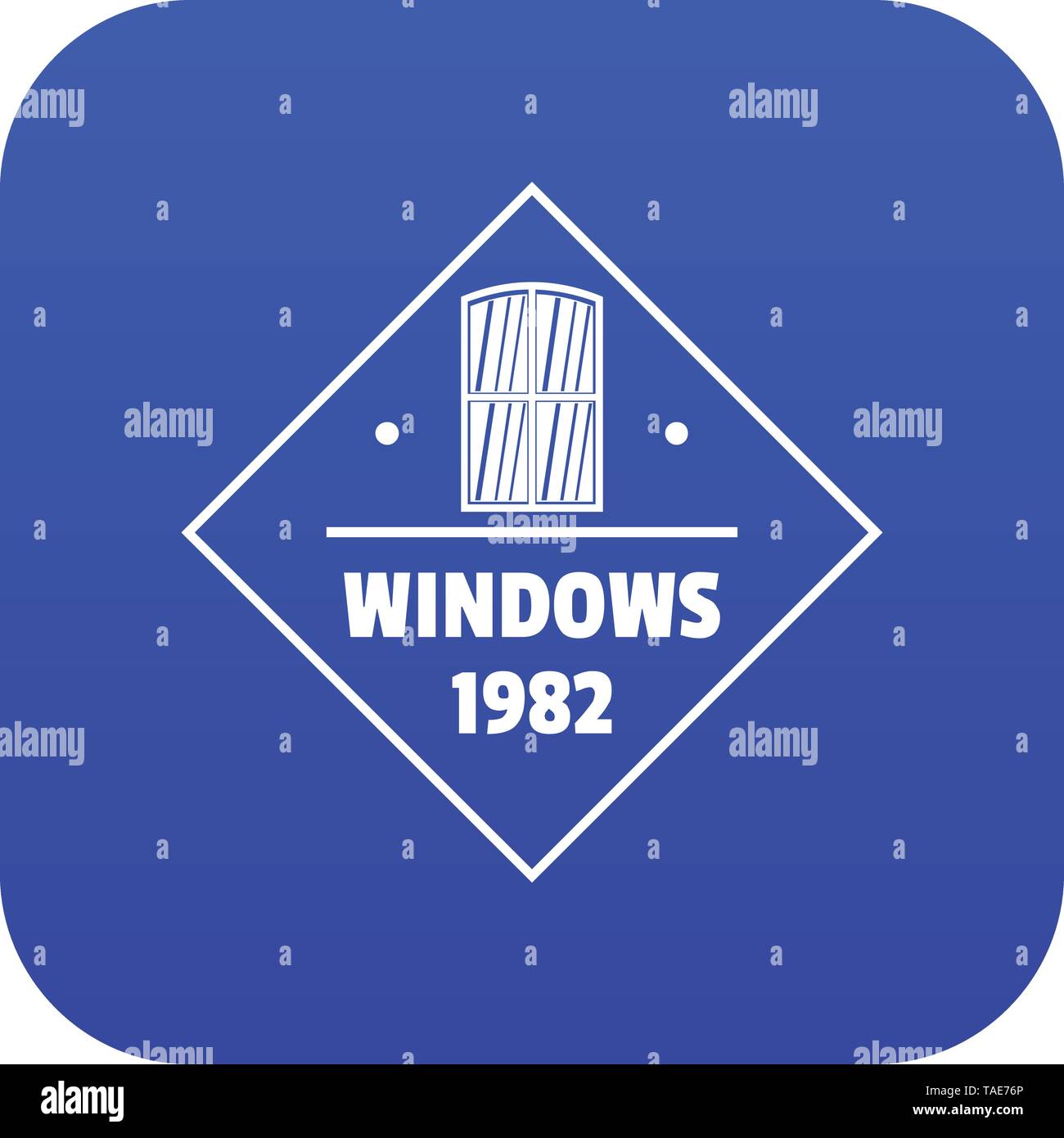 Window frame icon blue vector Stock Vector