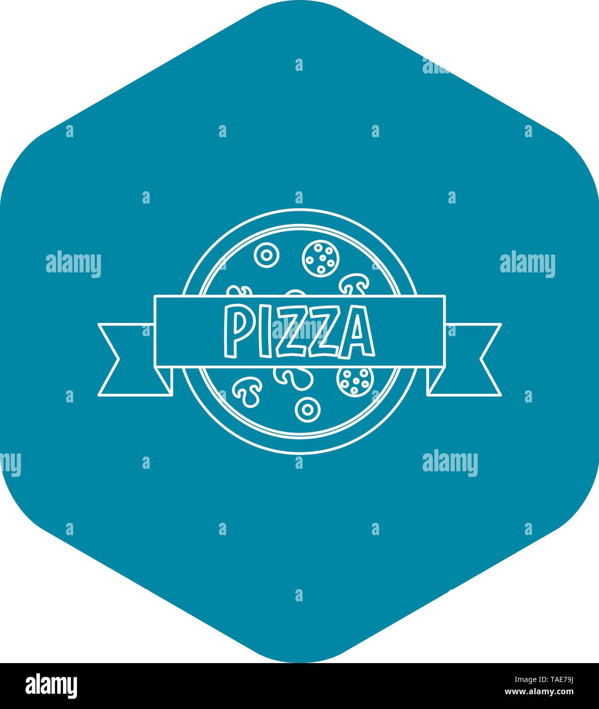 Pizza restaurant label with ribbon icon Stock Vector Image & Art - Alamy