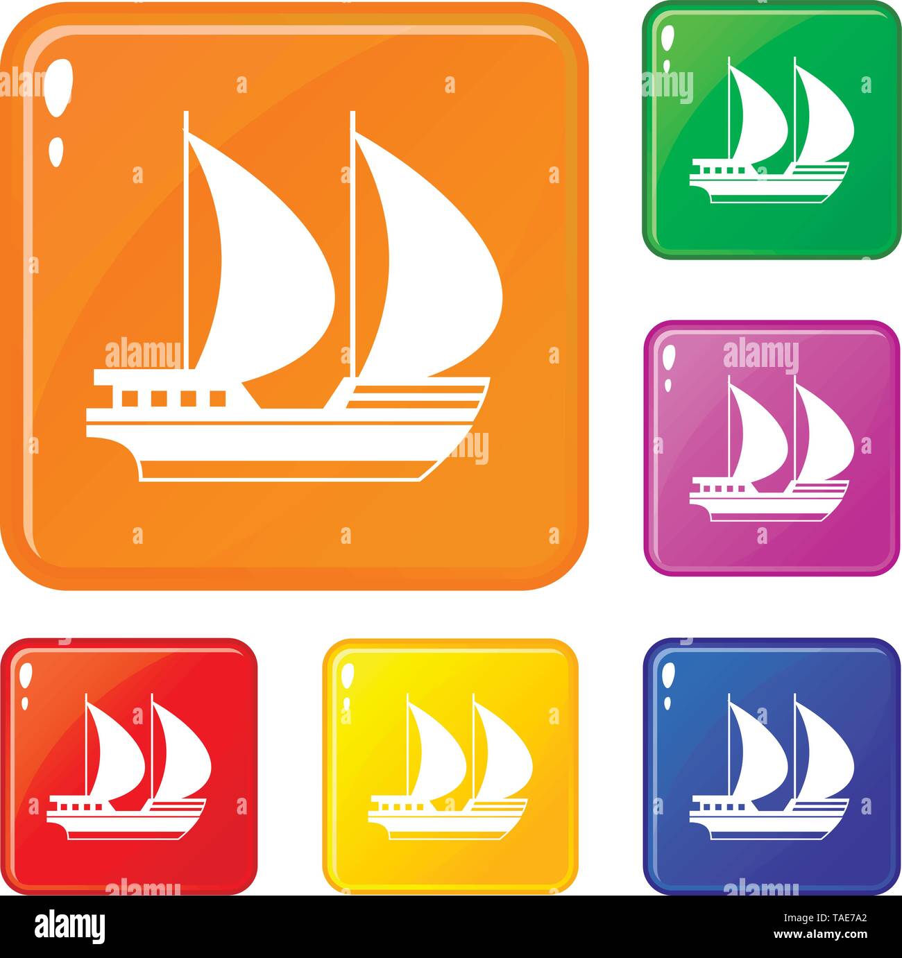 Big yacht icons set vector color Stock Vector Image & Art - Alamy
