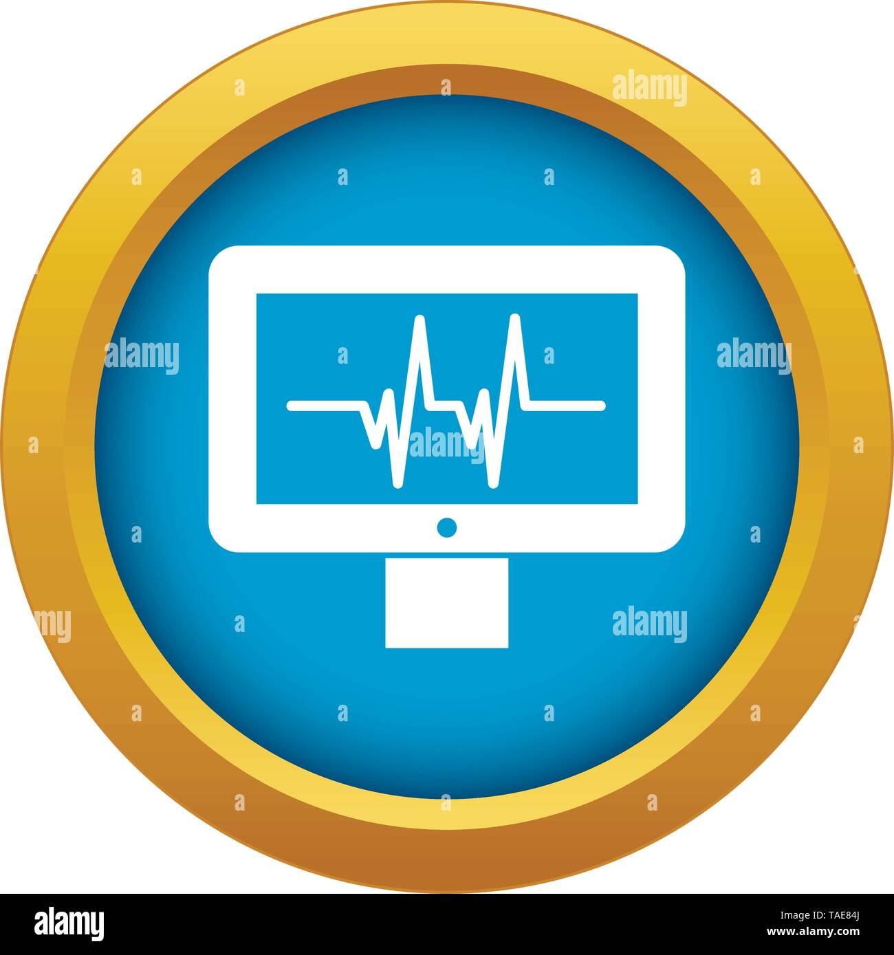 Electrocardiogram monitor icon blue vector isolated Stock Vector Image ...