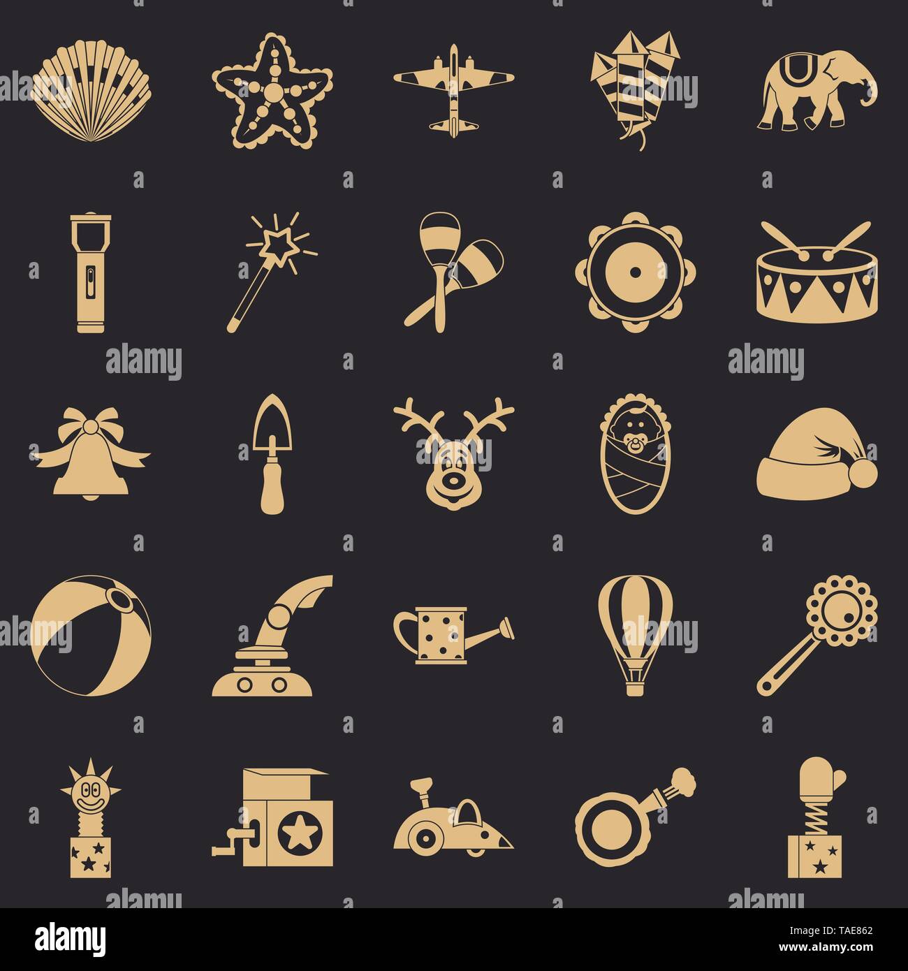 Obsolete toy icons set, simple style Stock Vector Image & Art - Alamy