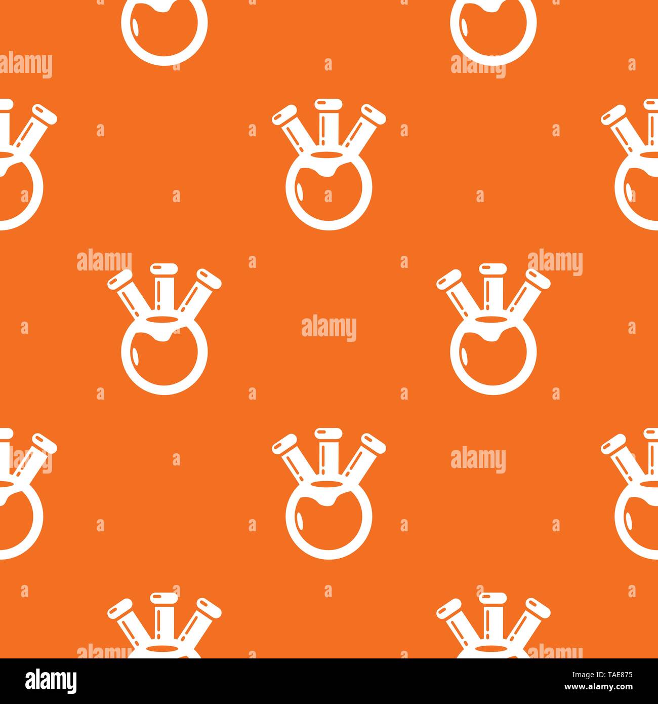 Bulb chemistry science pattern vector orange Stock Vector