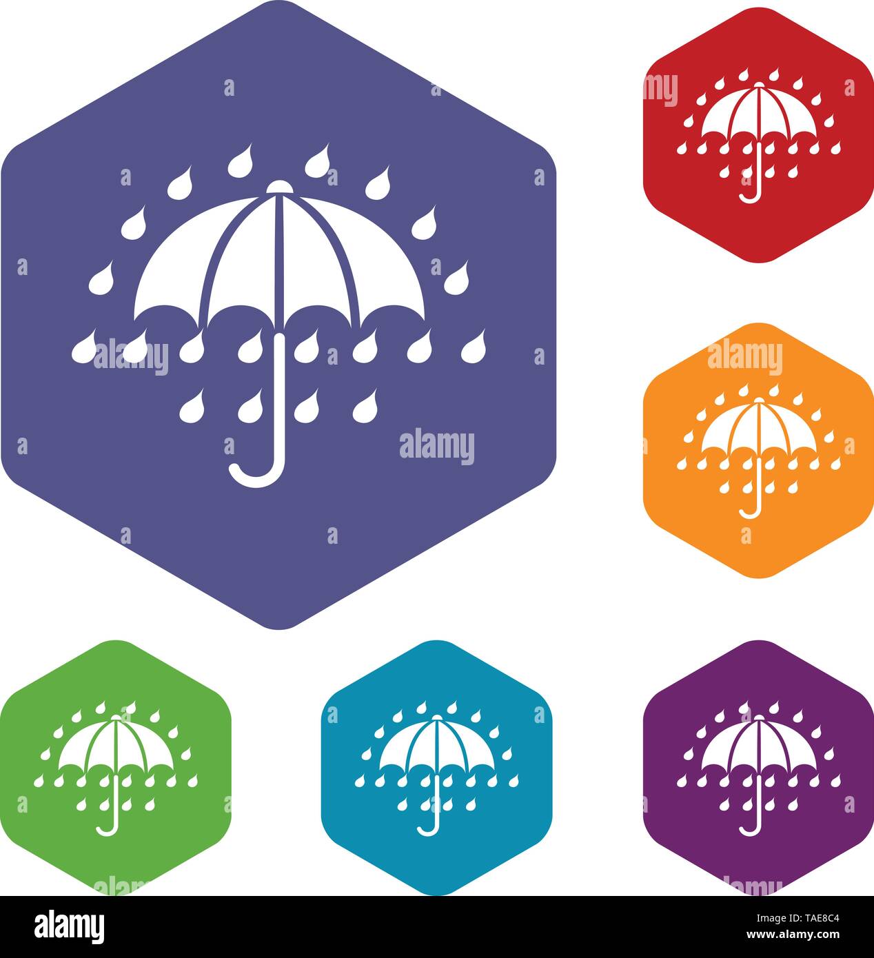 Umbrella icons vector hexahedron Stock Vector