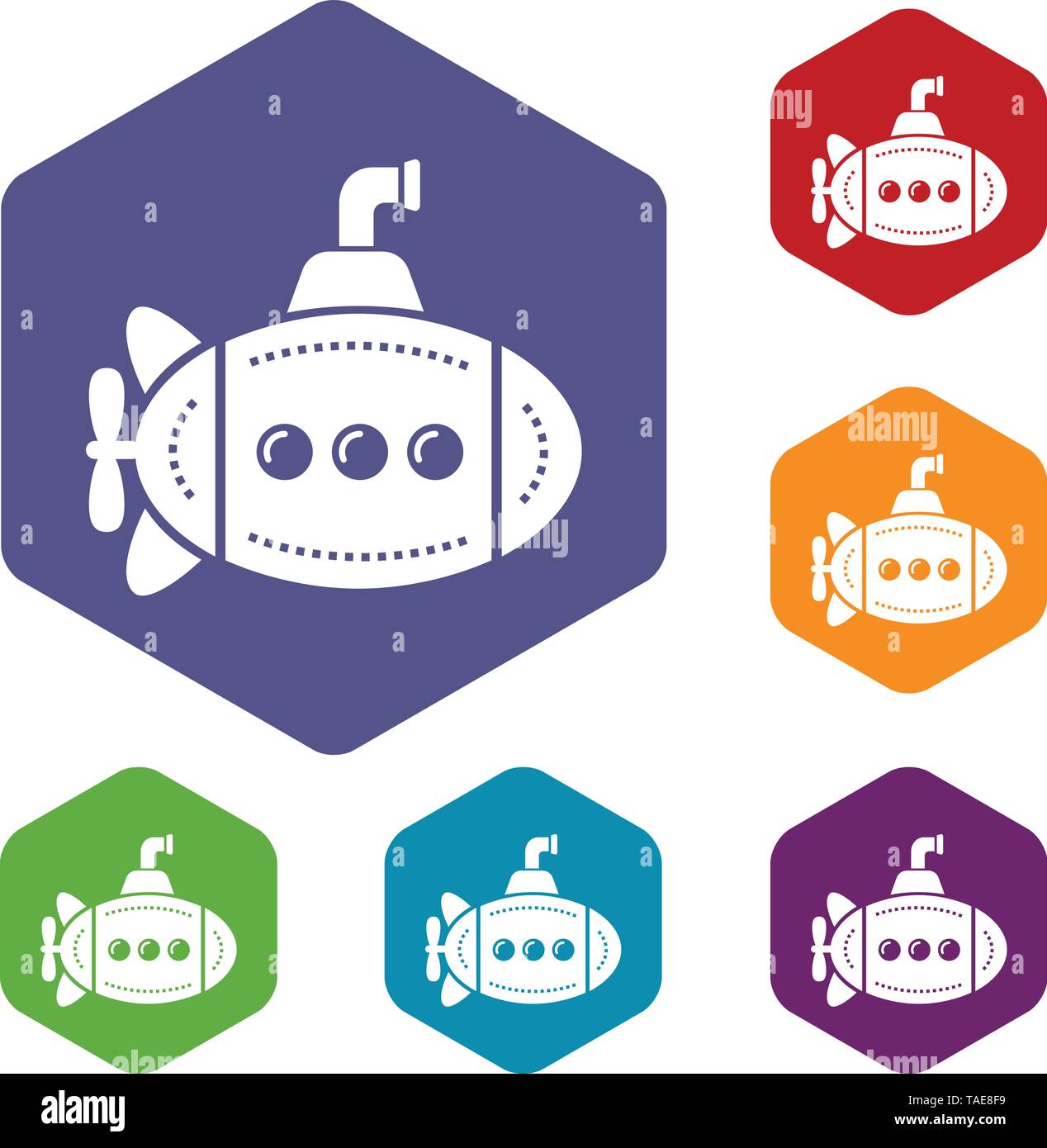 Big bathyscaphe icons vector hexahedron Stock Vector