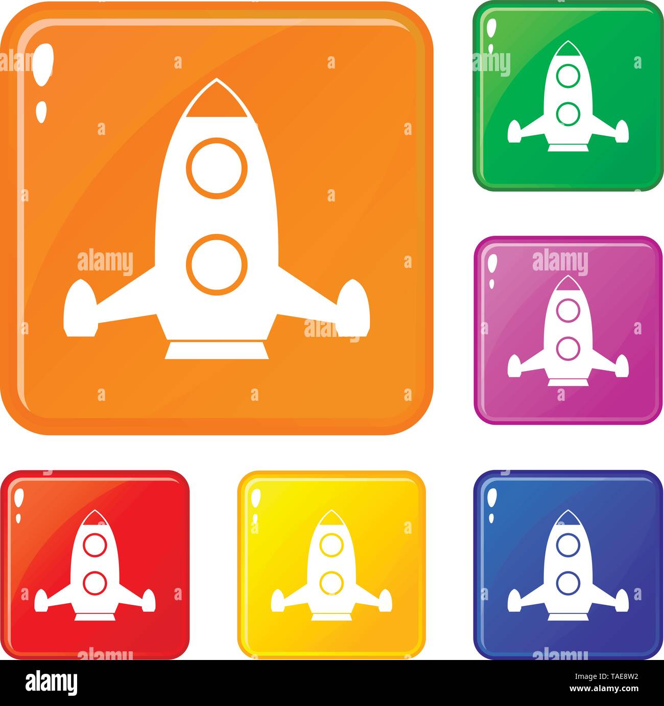 Rocket icons set vector color Stock Vector Image & Art - Alamy
