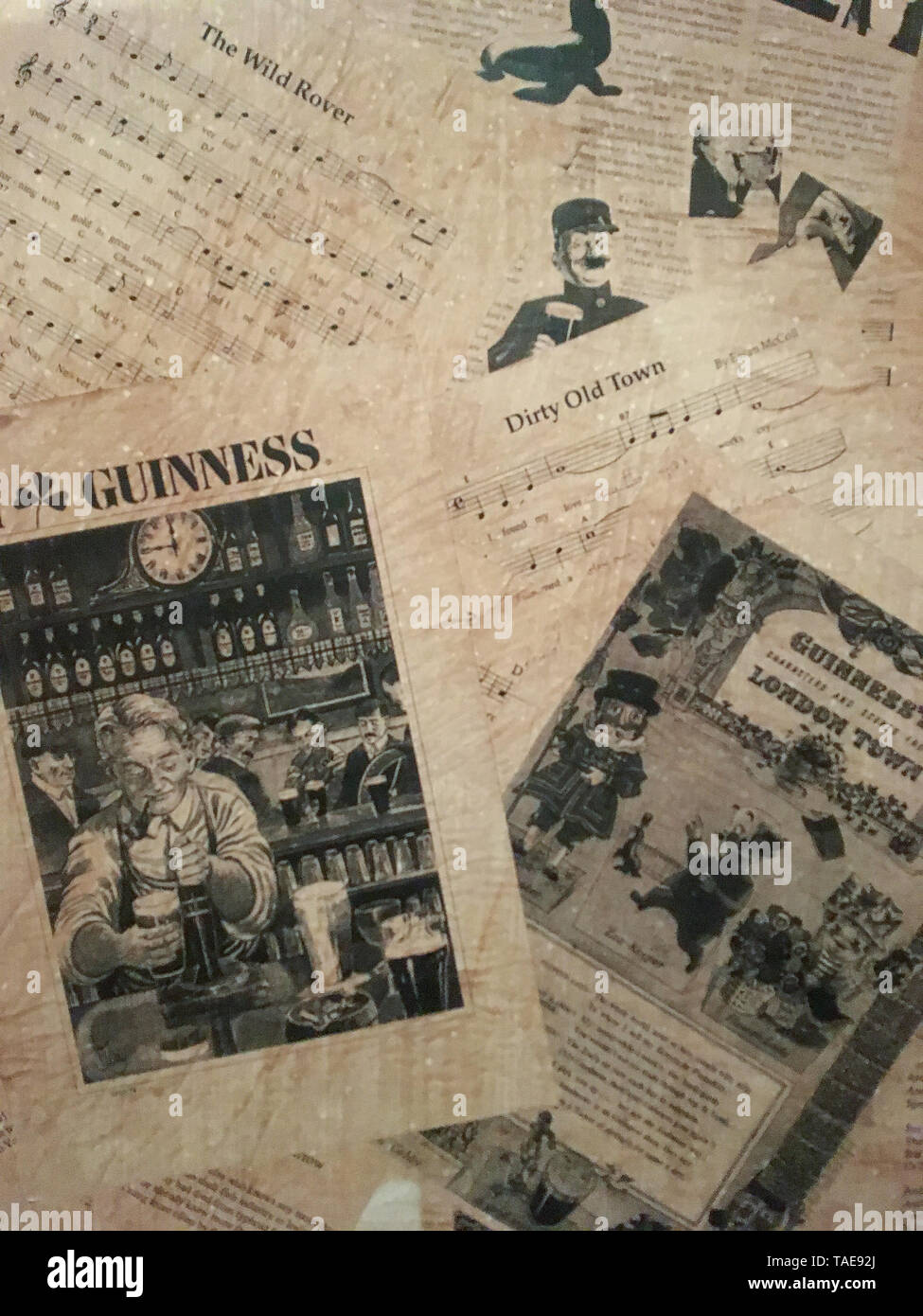 Old Guiness advertising, Irish pub, Lyon, France Stock Photo Alamy