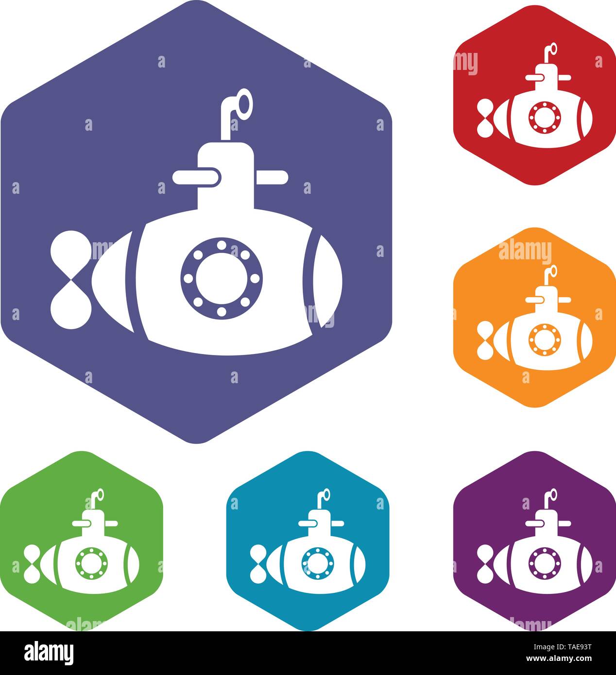 Bathyscaphe with hatch icons vector hexahedron Stock Vector