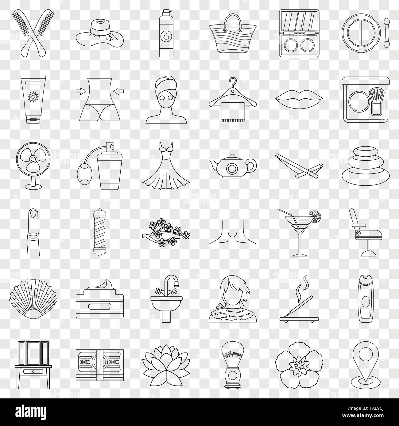 Beauty salon icons set, outline style Stock Vector Image & Art - Alamy