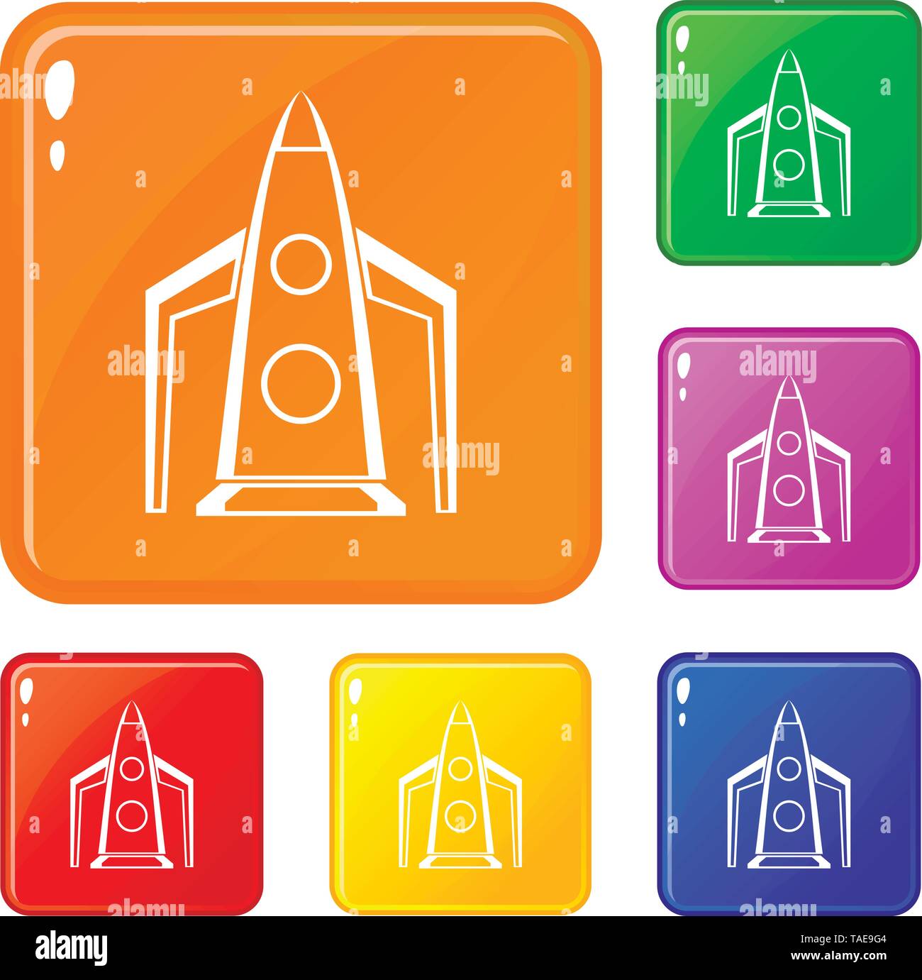 Rocket icons set vector color Stock Vector Image & Art - Alamy