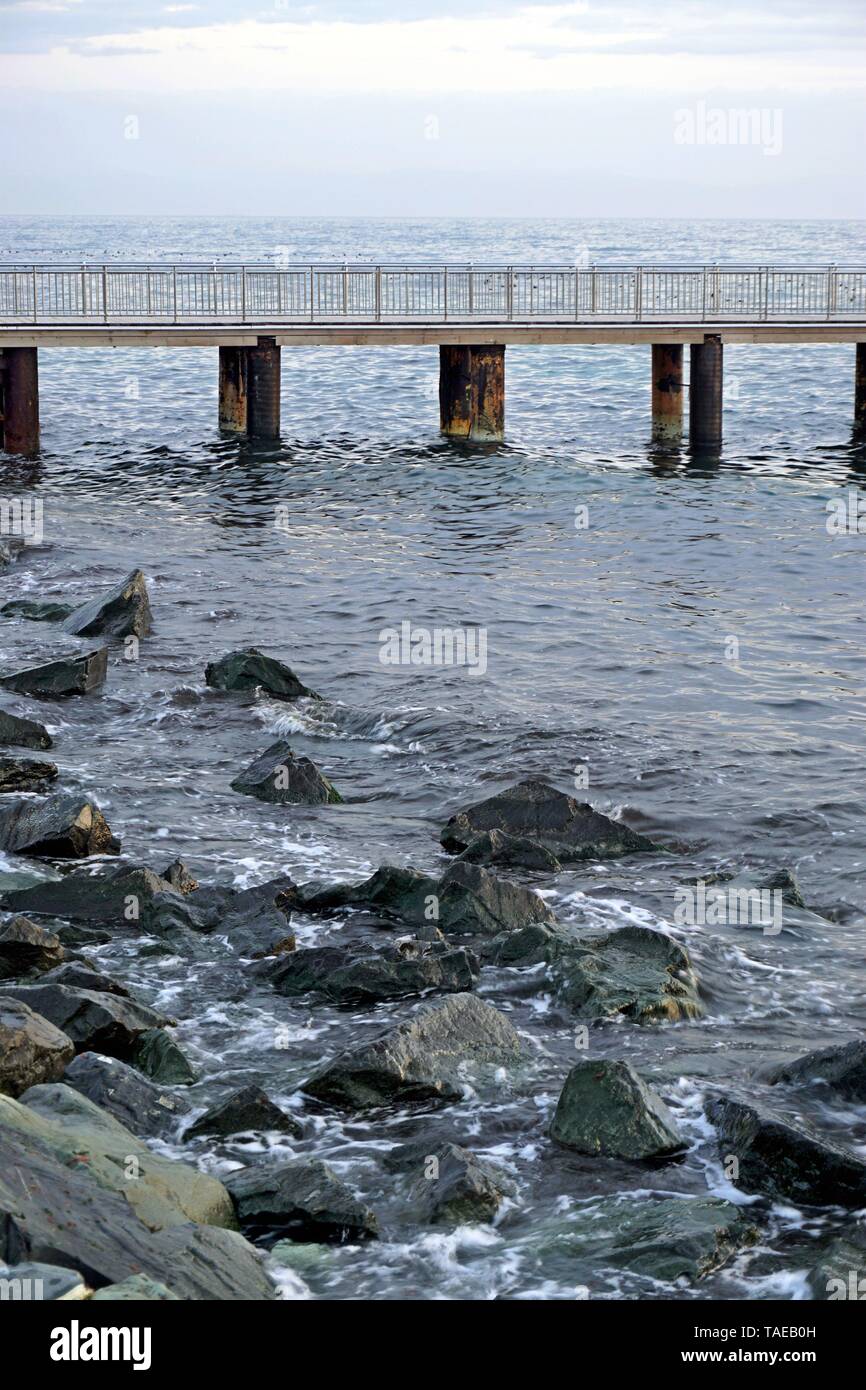 Old wooden empty pier hi-res stock photography and images - Alamy