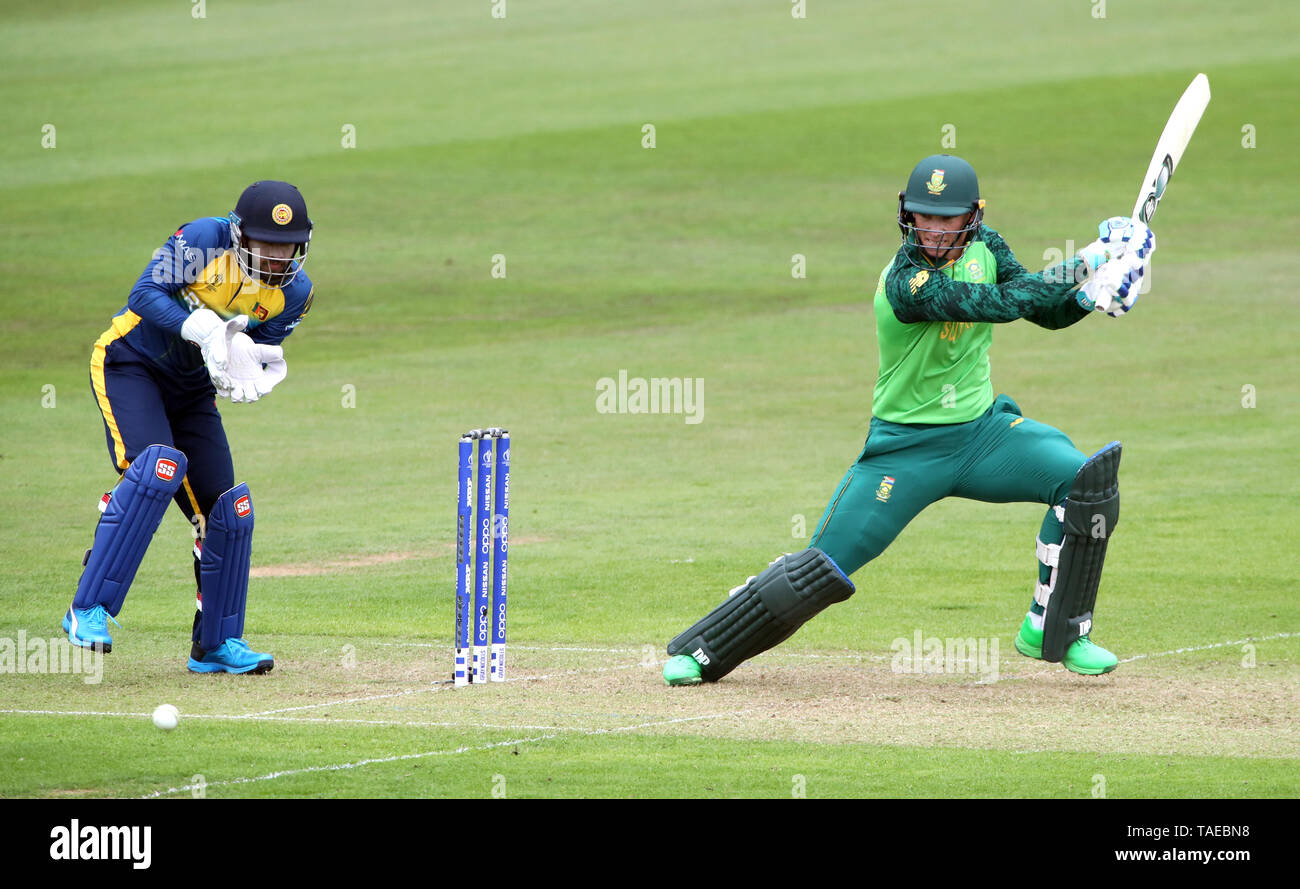 South Africa's Rassie van der Dussen bats during the ICC Cricket World