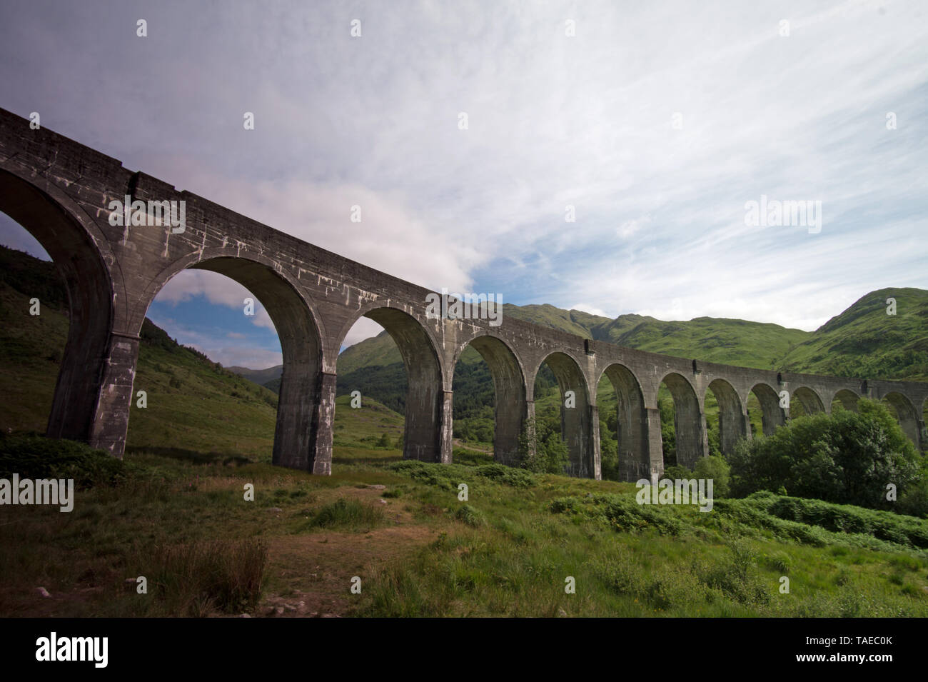 The railroad bridge by the Harry Potter filming celebrity. Over the