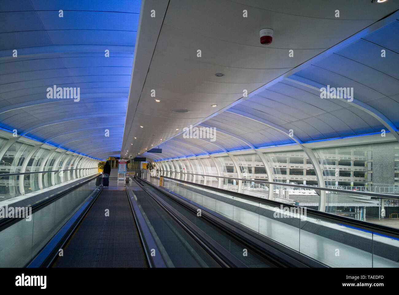 MANCHESTER - JUNE 05: Inside the modern terminal of Manchester Airport June 05, 2018 in Manchester, England Stock Photo