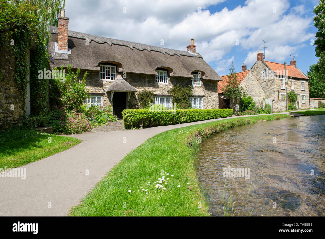 The iconic Chocolate Box Thatched Cottage in Thornton le Dale in the