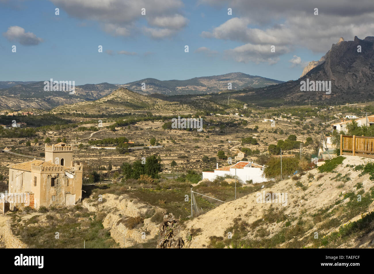 View over Countryside at Busot near Alicante, Spain Stock Photo