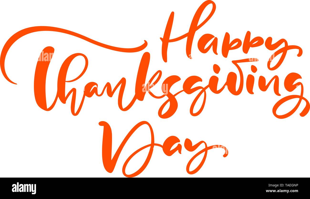 Happy thanksgiving day brush hand drawn lettering and calligraphy ...