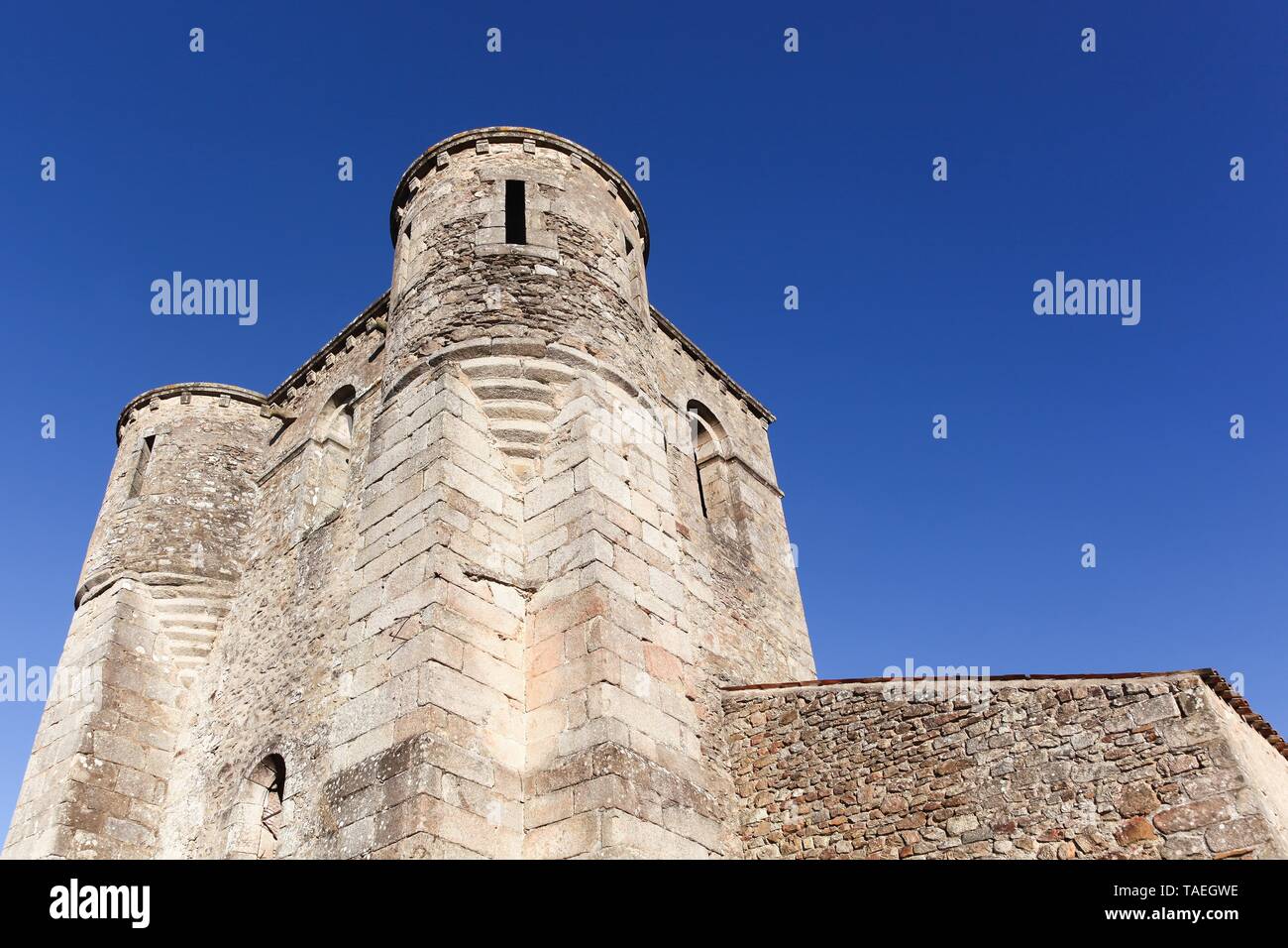 Church in the destroyed village of Oradour sur Glane in june 1944, France Stock Photo