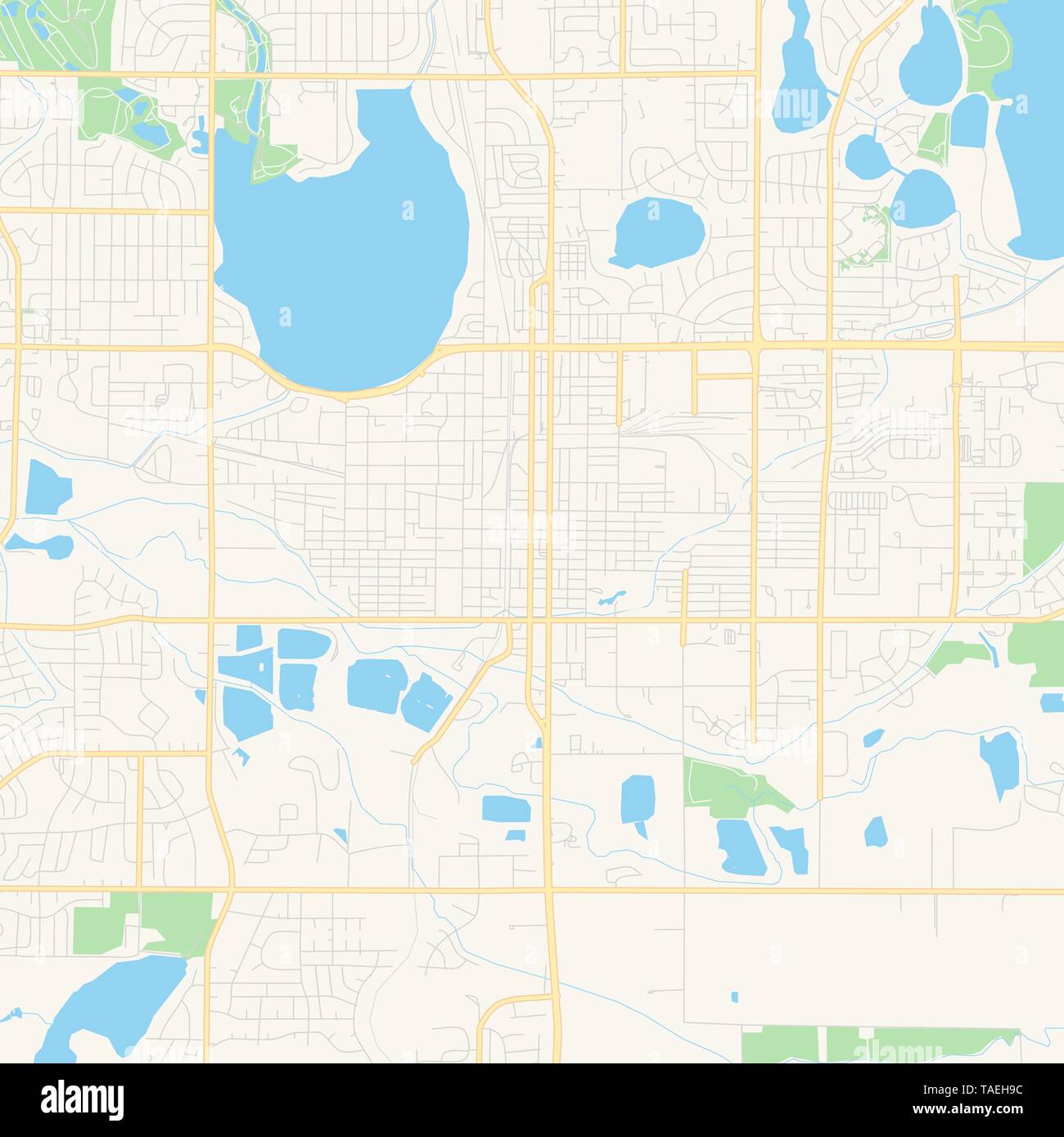 Empty vector map of Loveland, Colorado, USA, printable road map created ...