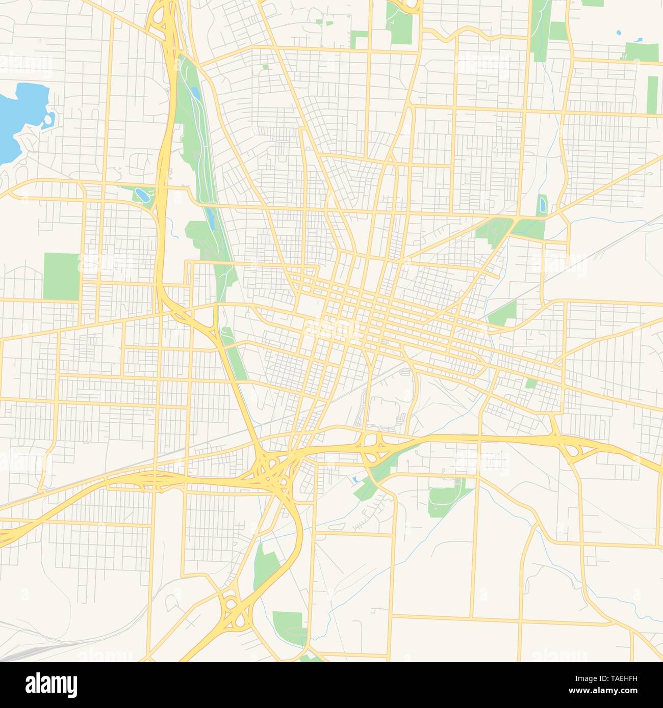 Empty vector map of Canton, Ohio, USA, printable road map created in ...