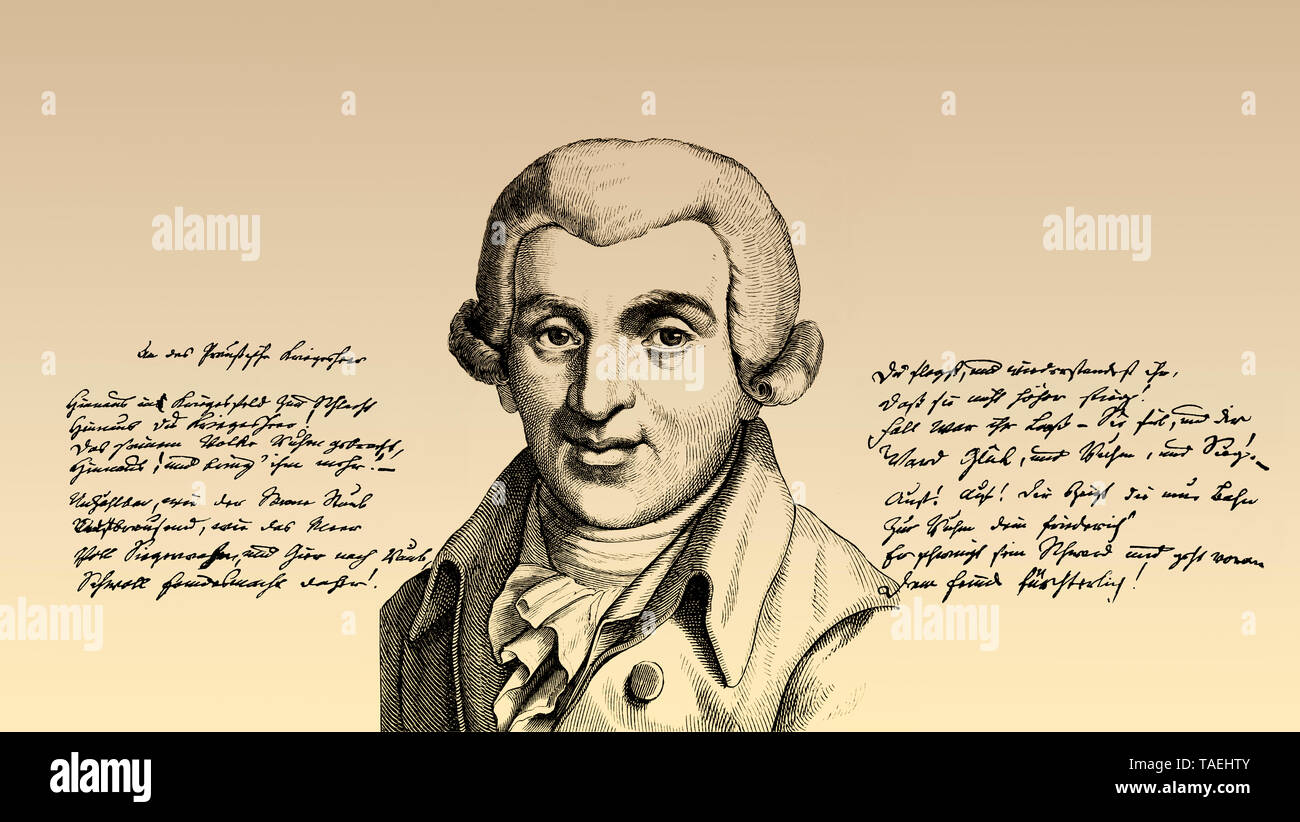 A war song, historic manuscript, Johann Wilhelm Ludwig Gleim, 1719-1803, German poet Stock Photo
