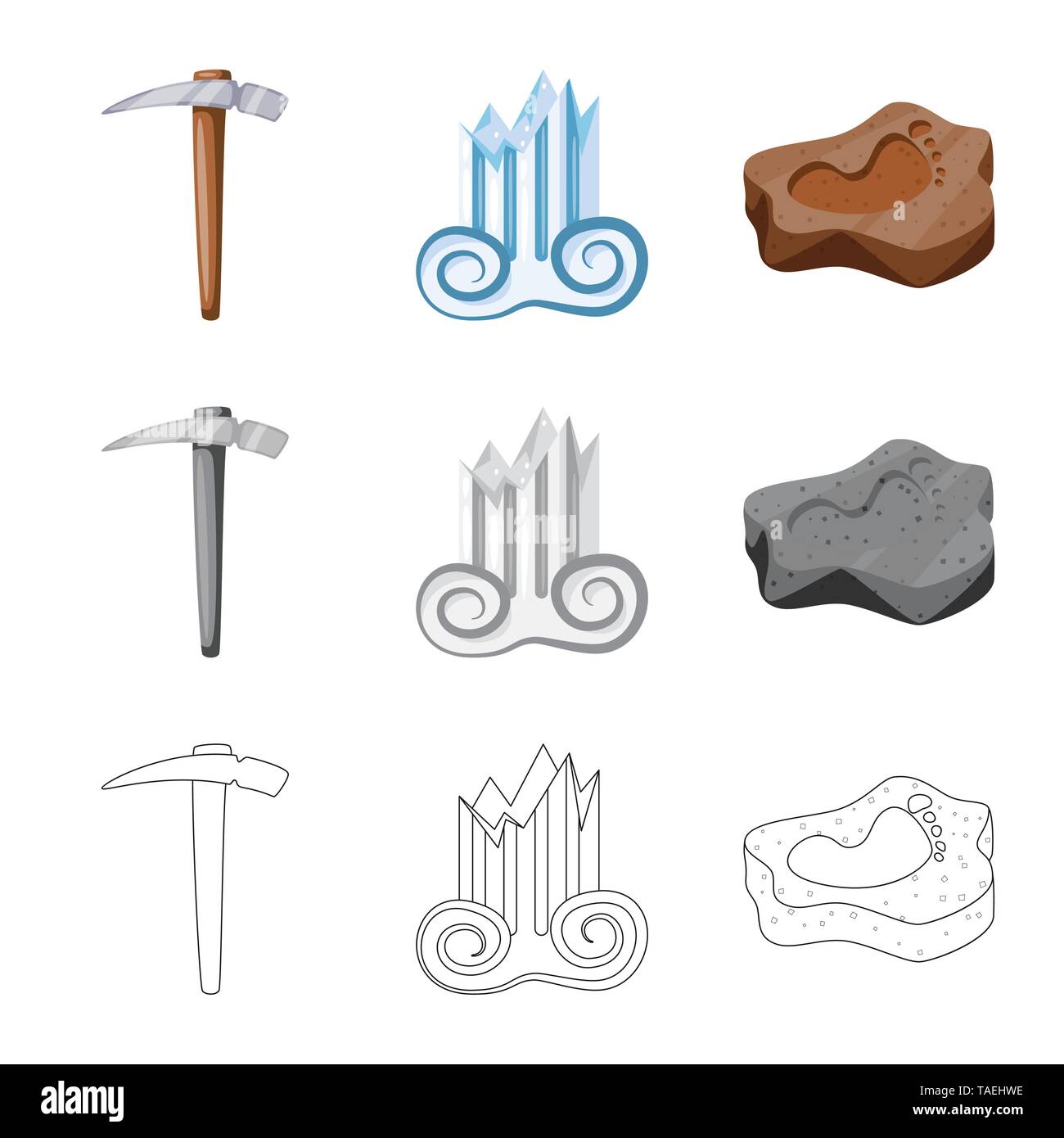 Vector illustration of story and items icon. Set of story and ...
