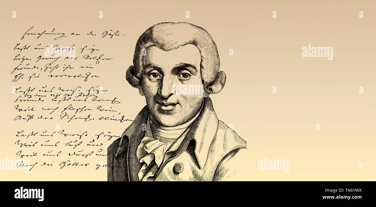 Historic manuscript, Johann Wilhelm Ludwig Gleim, 1719-1803, German poet Stock Photo