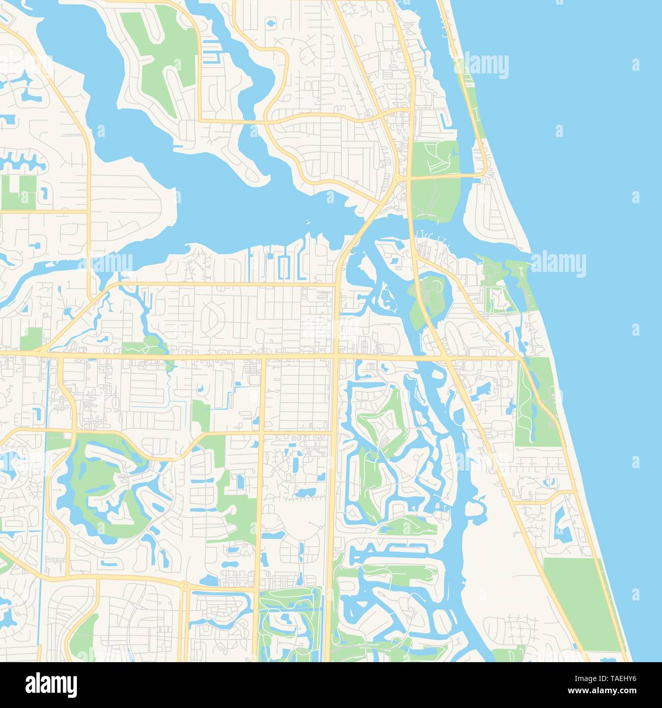 Planet Jupiter Florida Map - Empty Vector Map Of Jupiter Florida Usa Printable Road Map Created In Classic Web Colors For Infographic Backgrounds TAEHY6