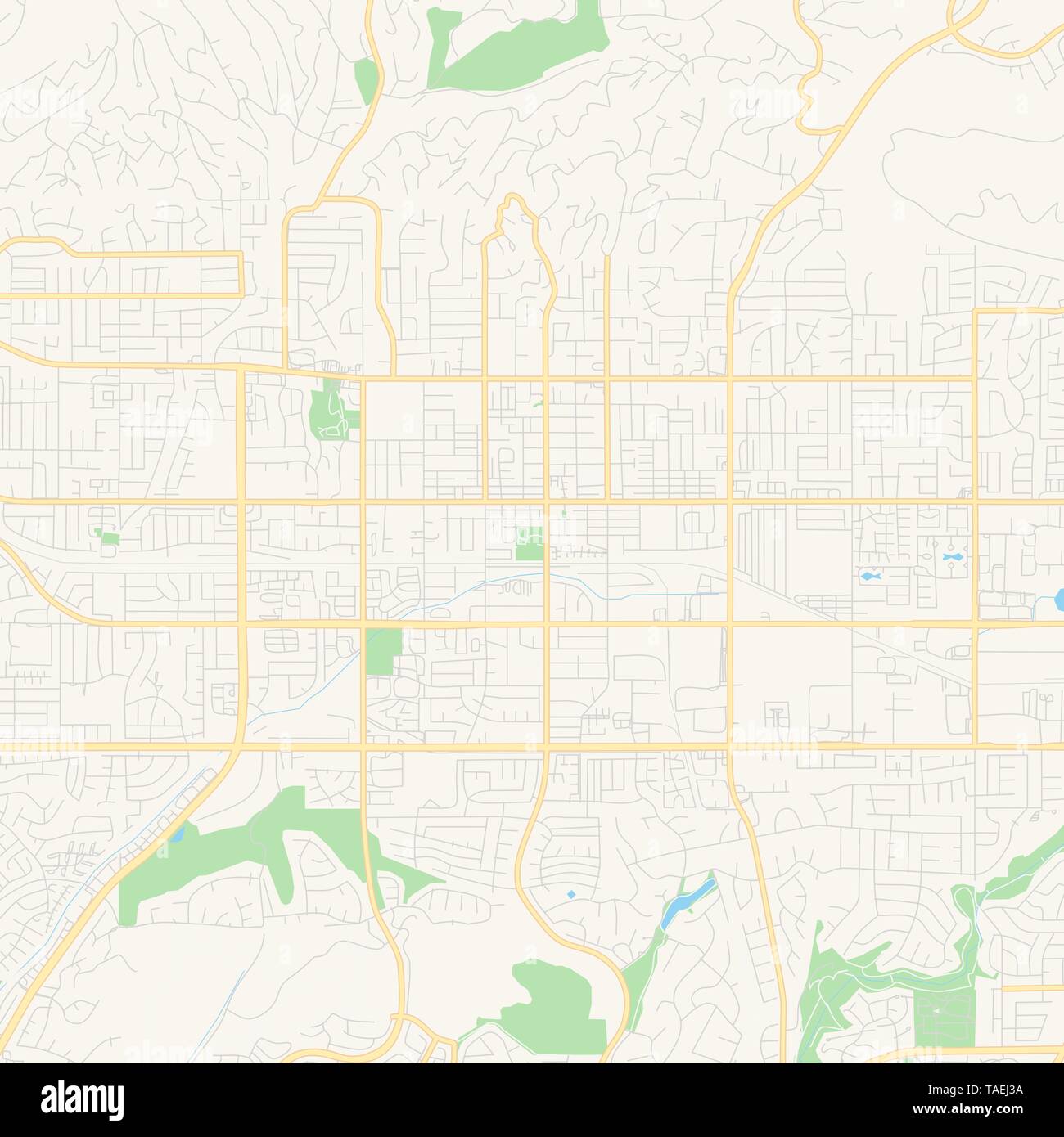 Empty Vector Map Of La Habra California Usa Printable Road Map