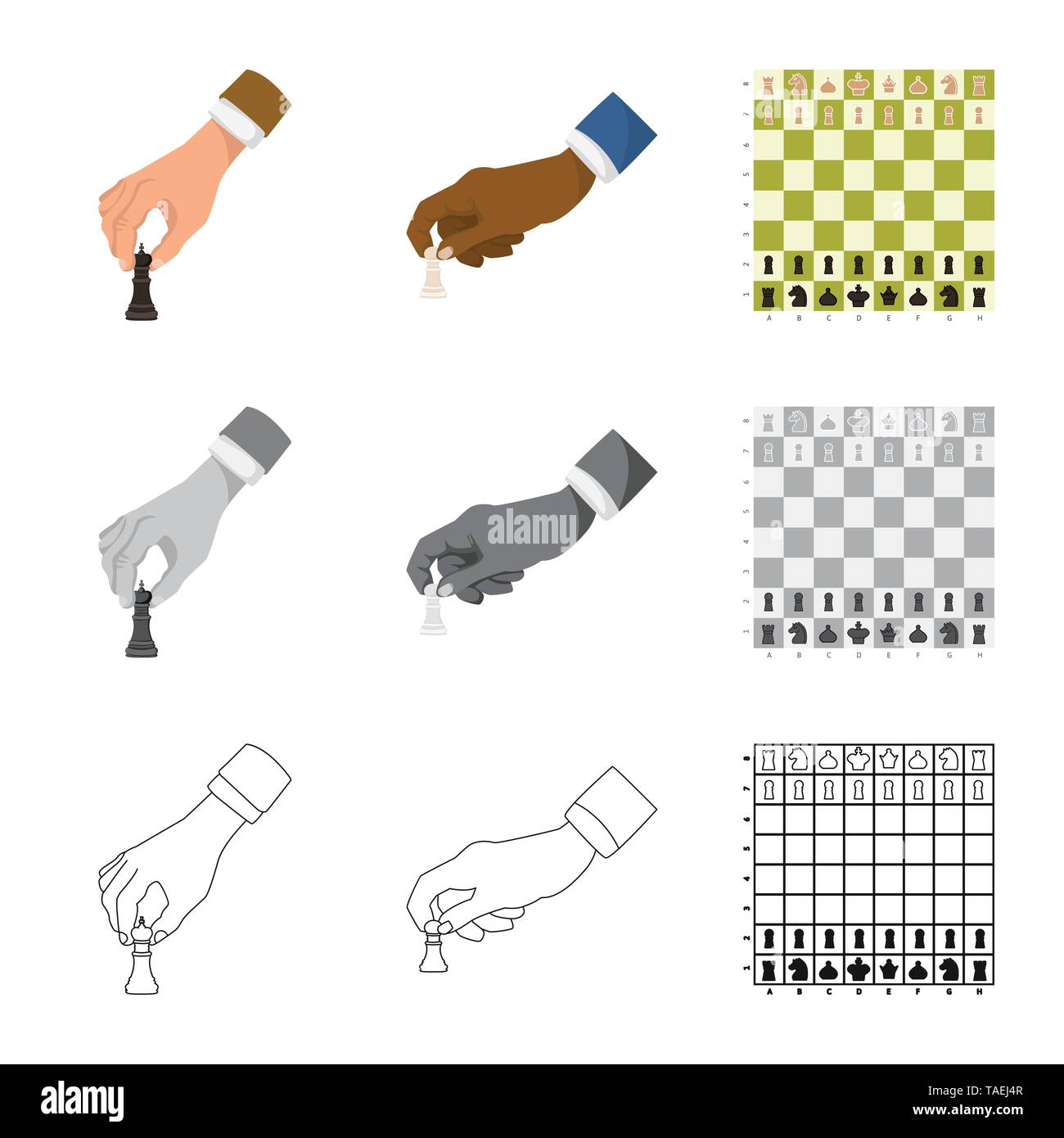 Vector illustration of checkmate and thin icon. Collection of checkmate ...