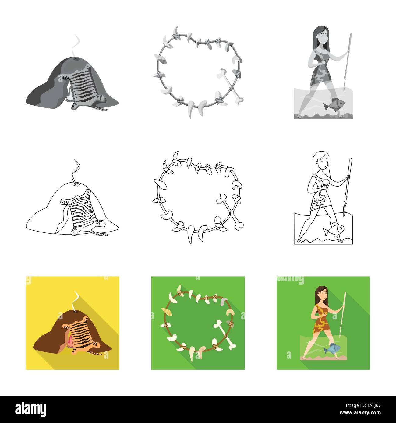 Isolated object of evolution and prehistory logo. Set of evolution and ...