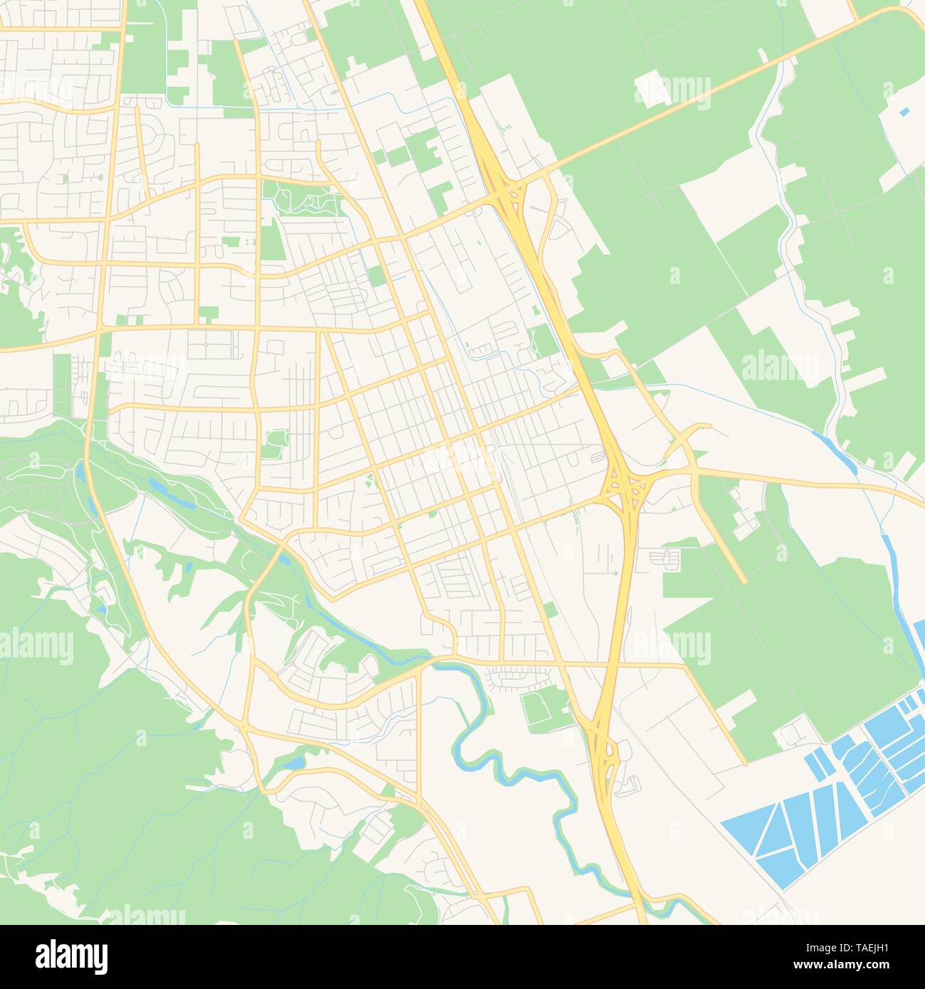 Vacant vector map of Gilroy, California, United states, printable street picture regarding Printable California Map identified as Vacant vector map of Gilroy, California, United states, printable street