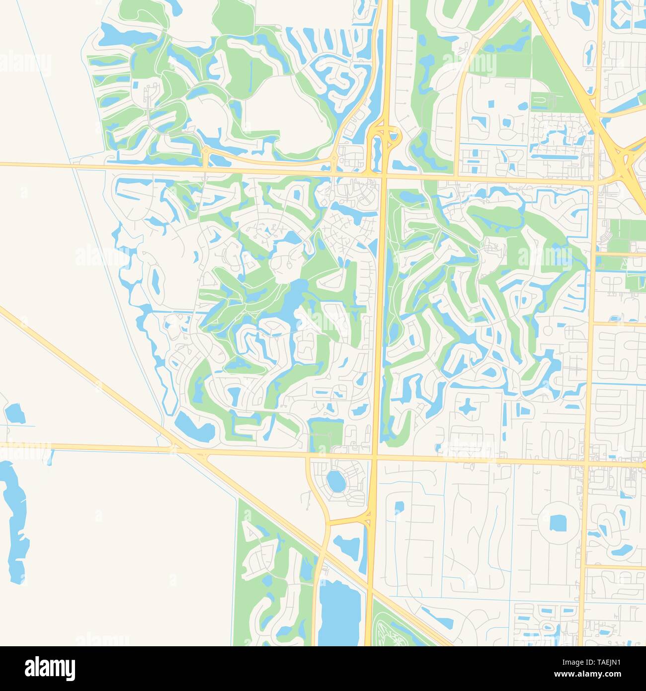 Empty Vector Map Of Palm Beach Gardens Florida United States Of