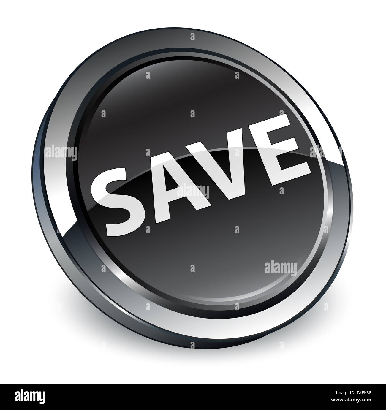 Save isolated on 3d black round button abstract illustration Stock ...