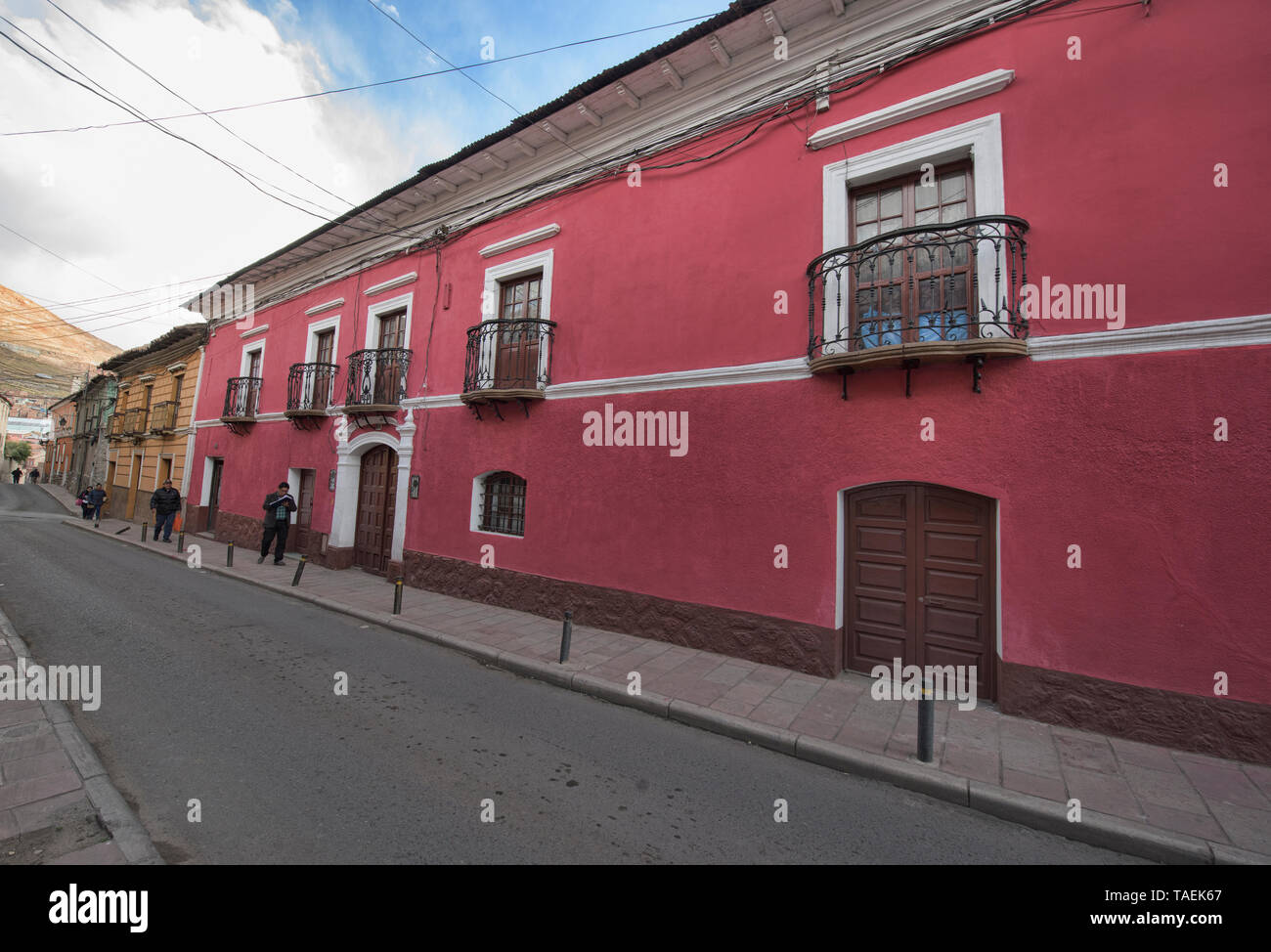 Colorful architecture in colonial Potosí, Bolivia Stock Photo