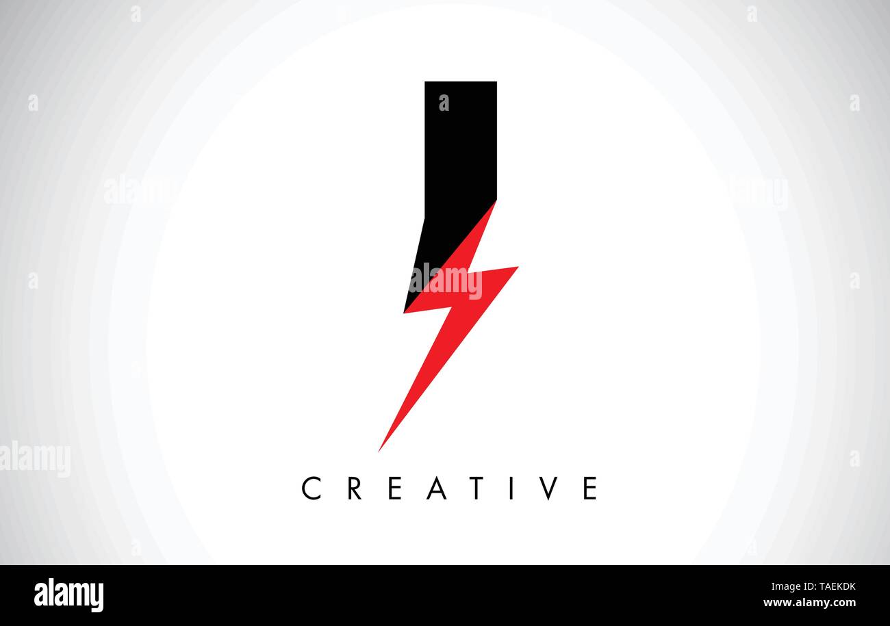 I Letter Logo Design With Lighting Thunder Bolt. Electric Bolt Letter ...