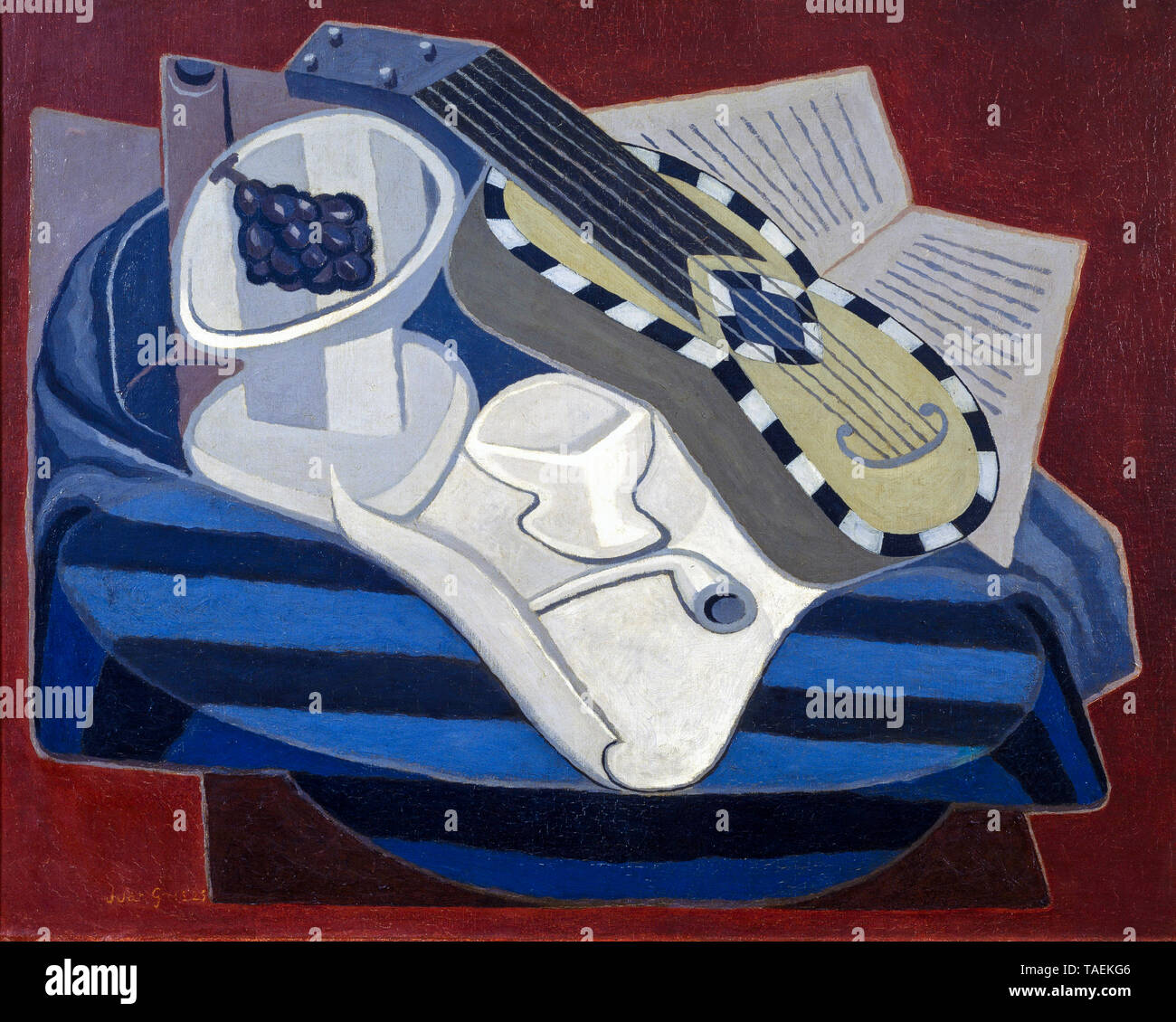 Juan Gris, Guitar with inlays, still life painting, 1925 Stock Photo
