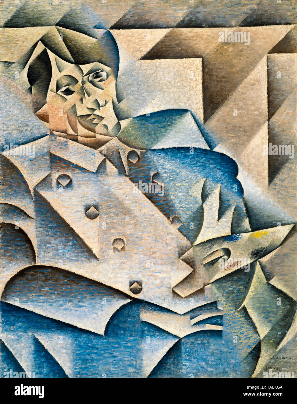 Pablo Picasso, portrait painting by Juan Gris, circa 1912 Stock Photo
