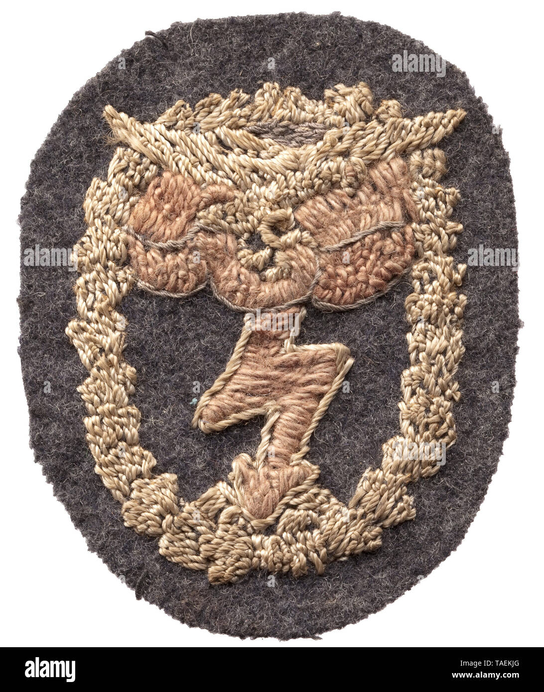 A Luftwaffe Ground Combat Badge hand-embroidered issue historic, historical, 20th century, Editorial-Use-Only Stock Photo