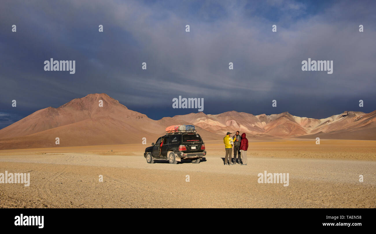 Palette of colors in the Salvador Dali Valley, Salar de Uyuni, Bolivia Stock Photo