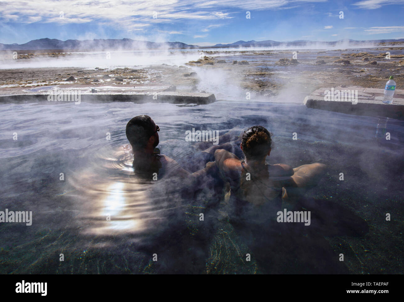 Aguas Termales de Polques Hot Springs, Salar de Uyuni, Bolivia Stock Photo
