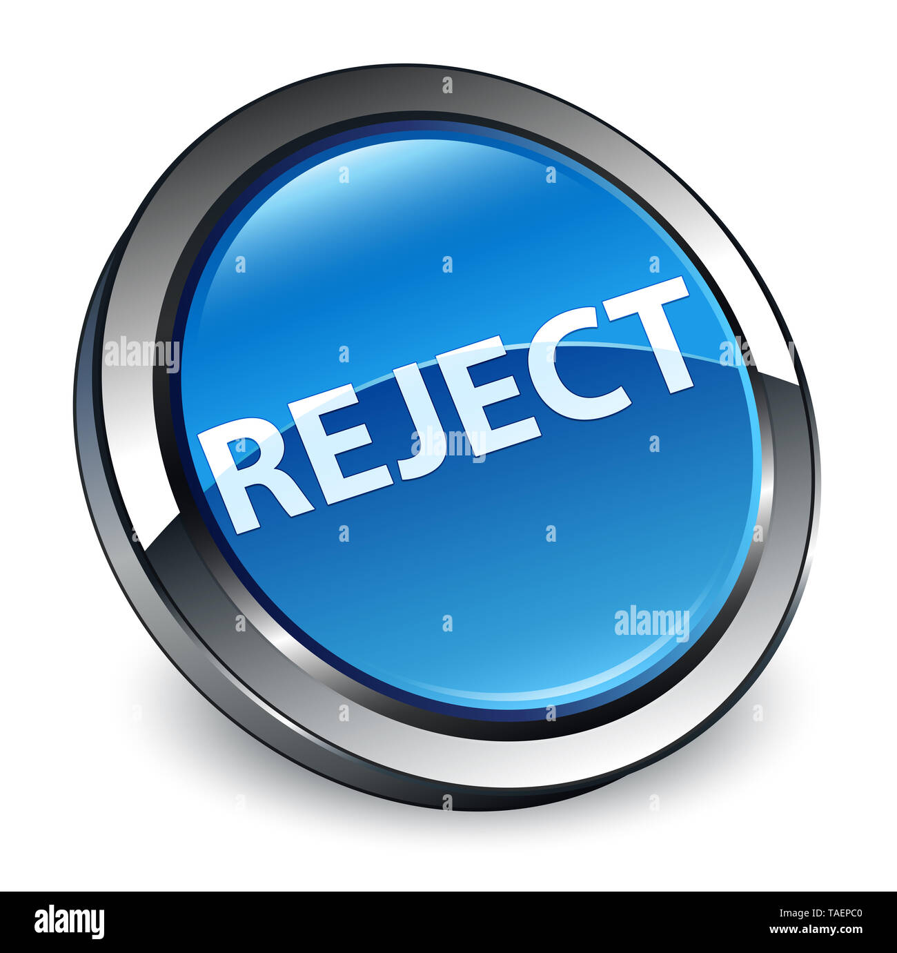 Reject isolated on 3d blue round button abstract illustration Stock ...