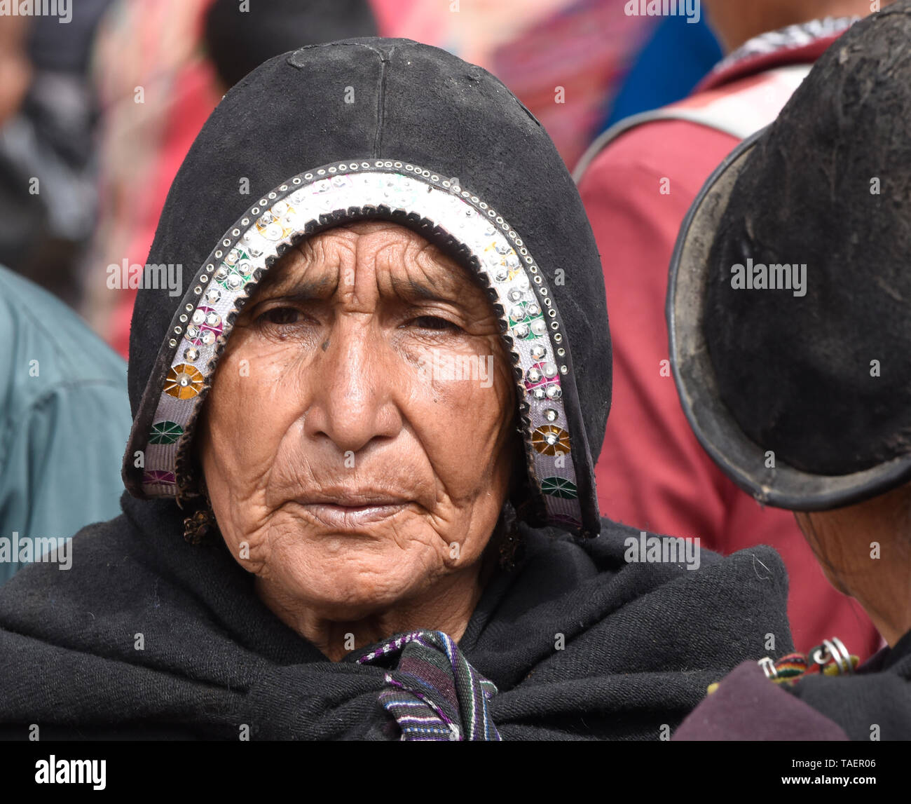 Traditional hat tarabuco market bolivia hi-res stock photography and ...